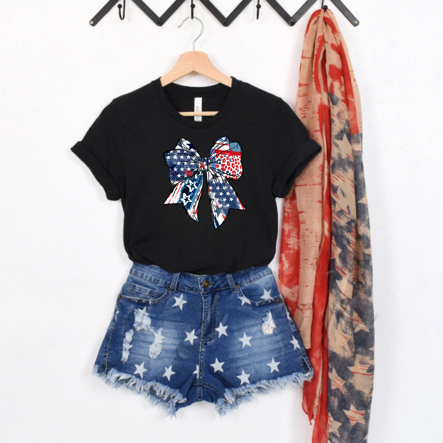 Patriotic Tee with Coquette Bow