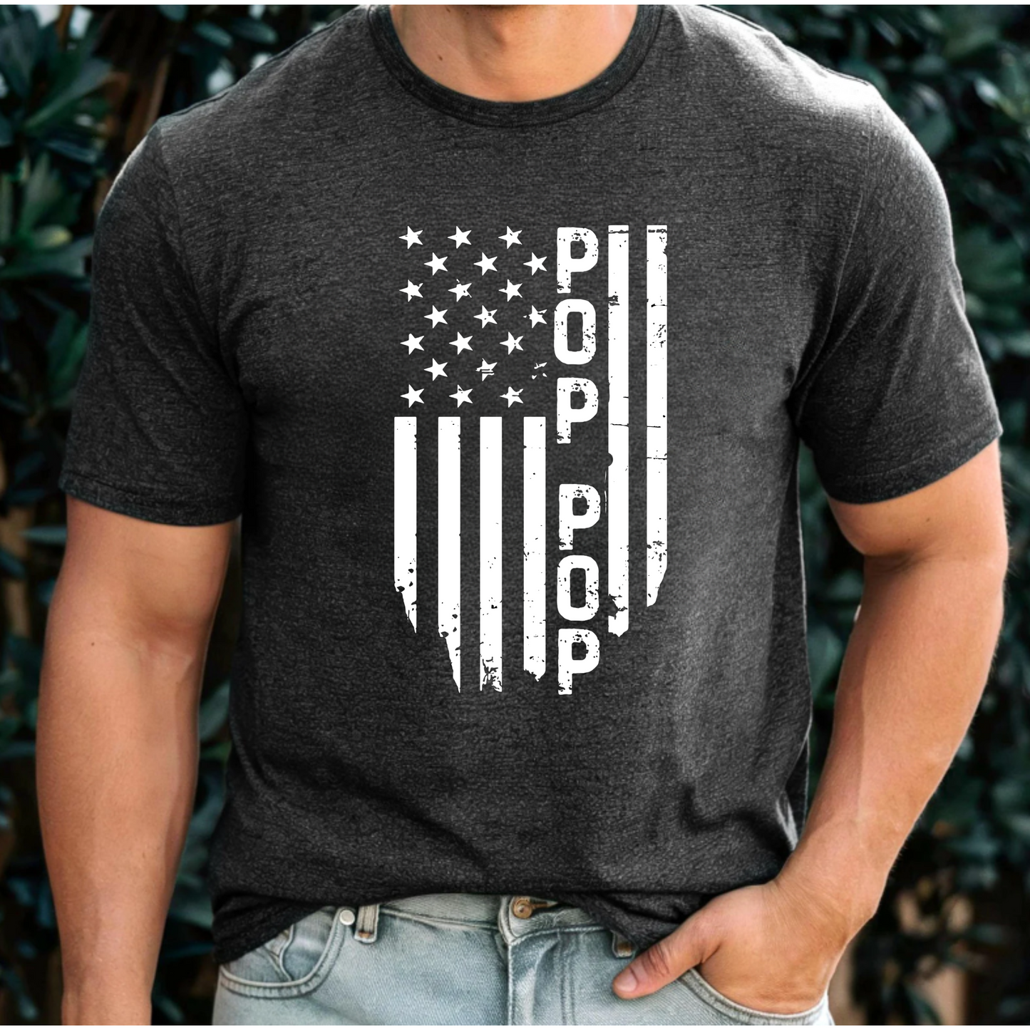 T-shirt - Patriotic Pop Pop and American Flag Design