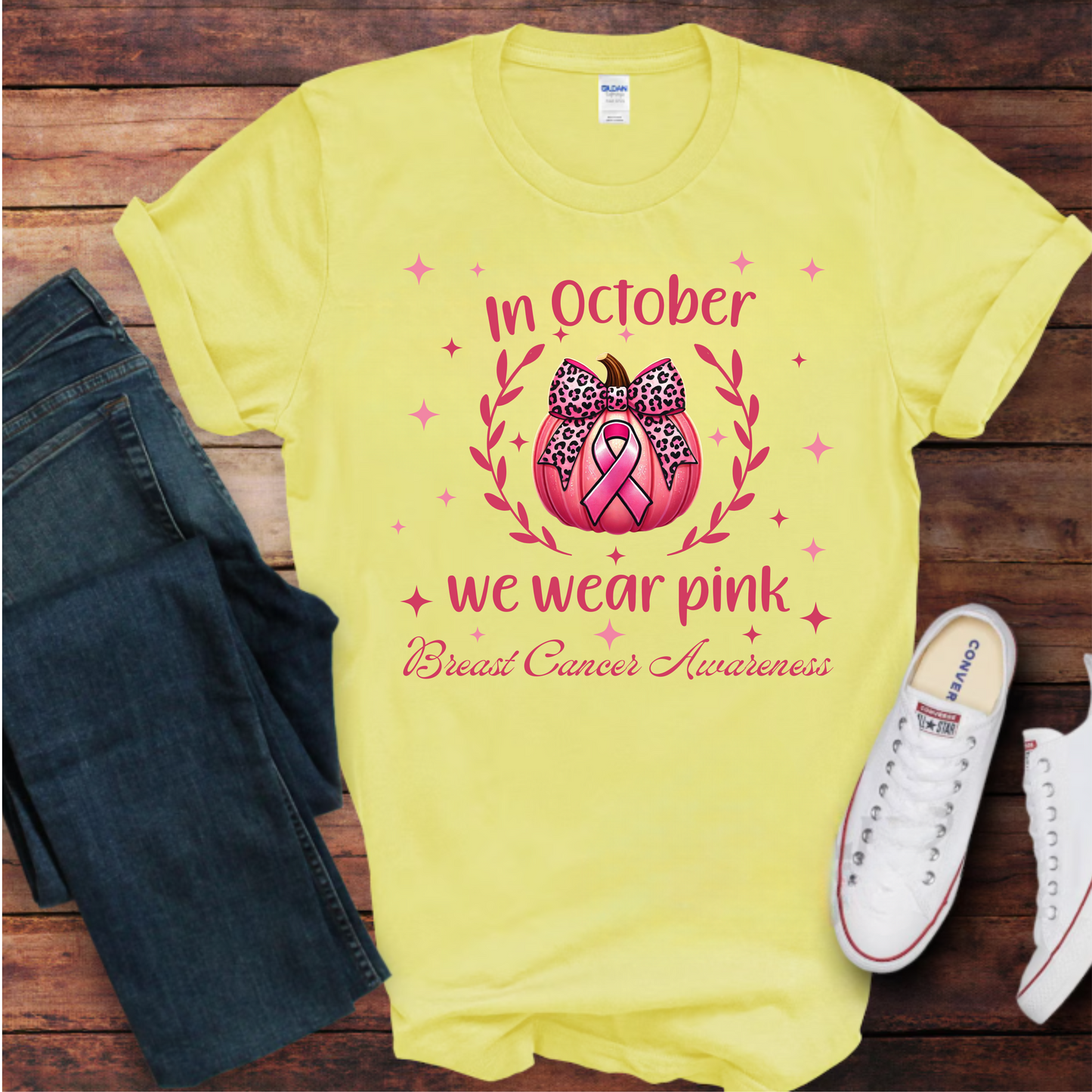In October we wear pink Breast Cancer Awareness Unisex T-Shirt