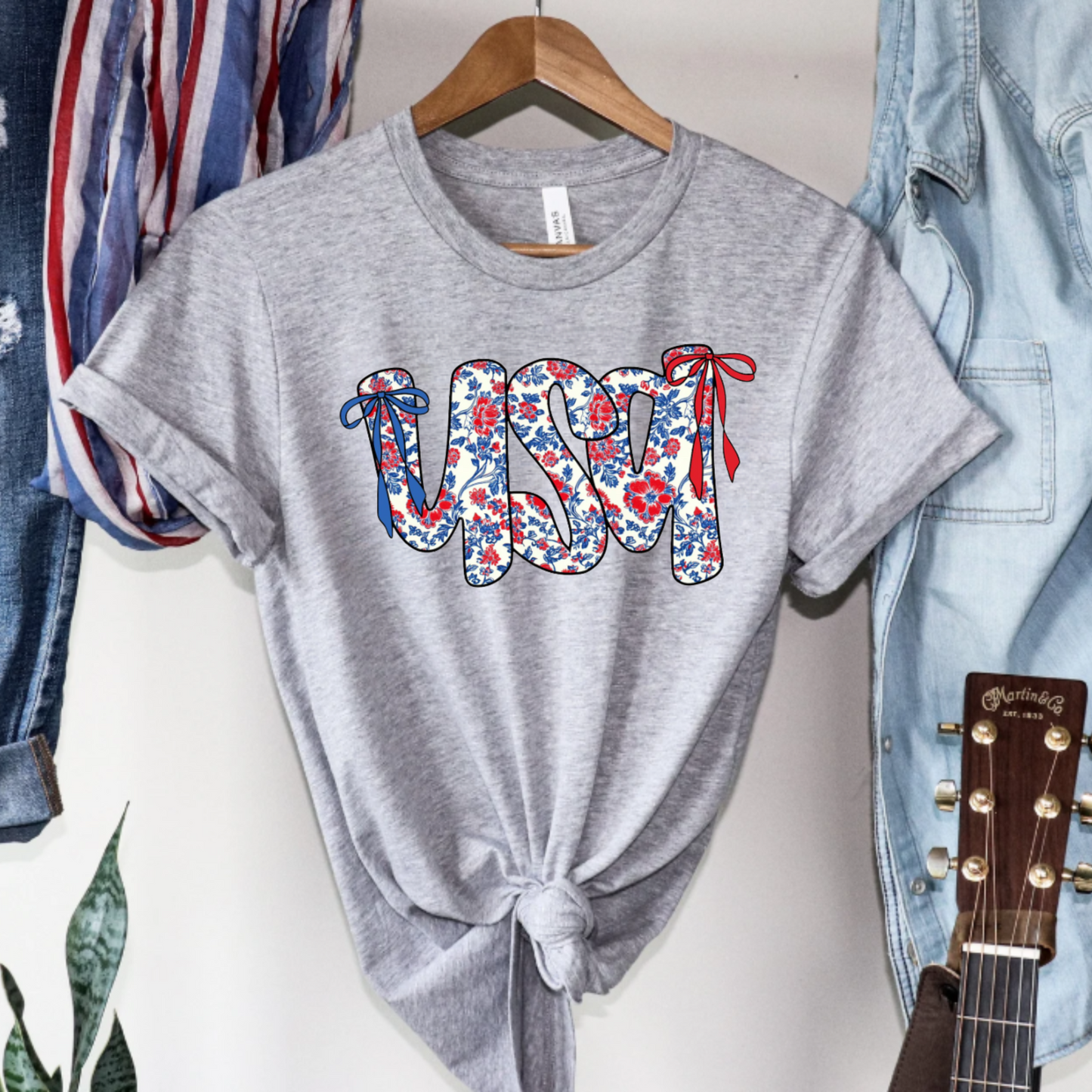 Floral USA Tee