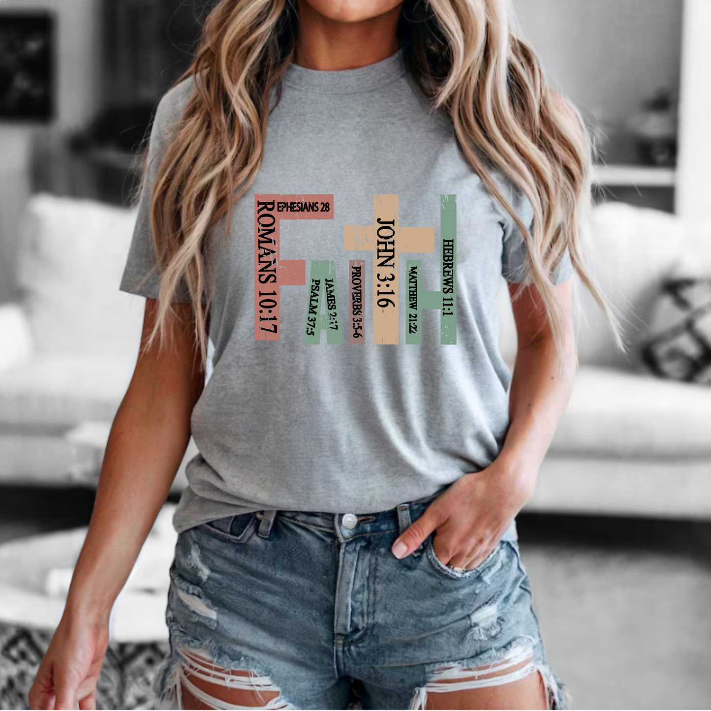 Faith Christian T-Shirt with Bible Verses