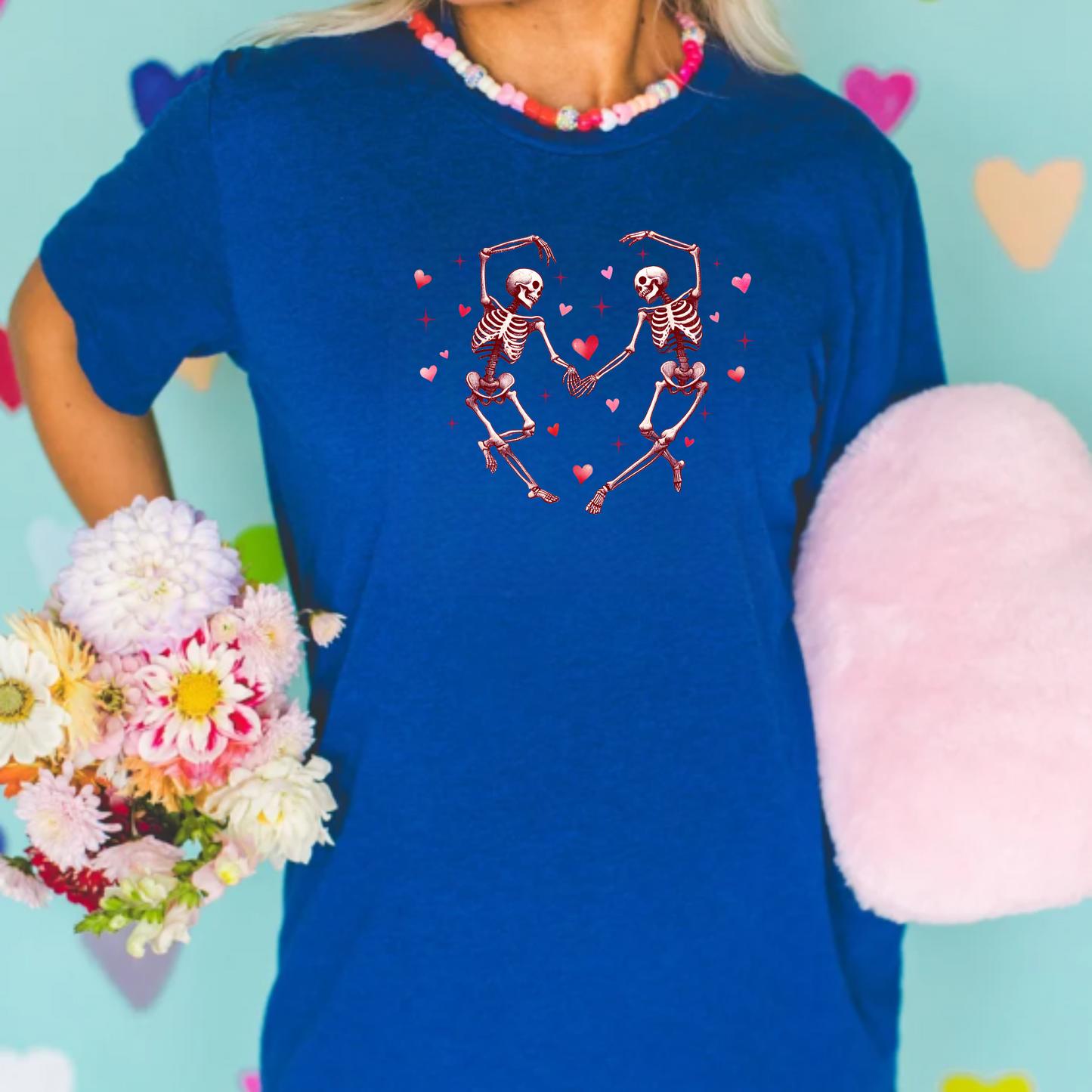 Skeleton Heart Unisex Tee - Perfect for Valentine's Day