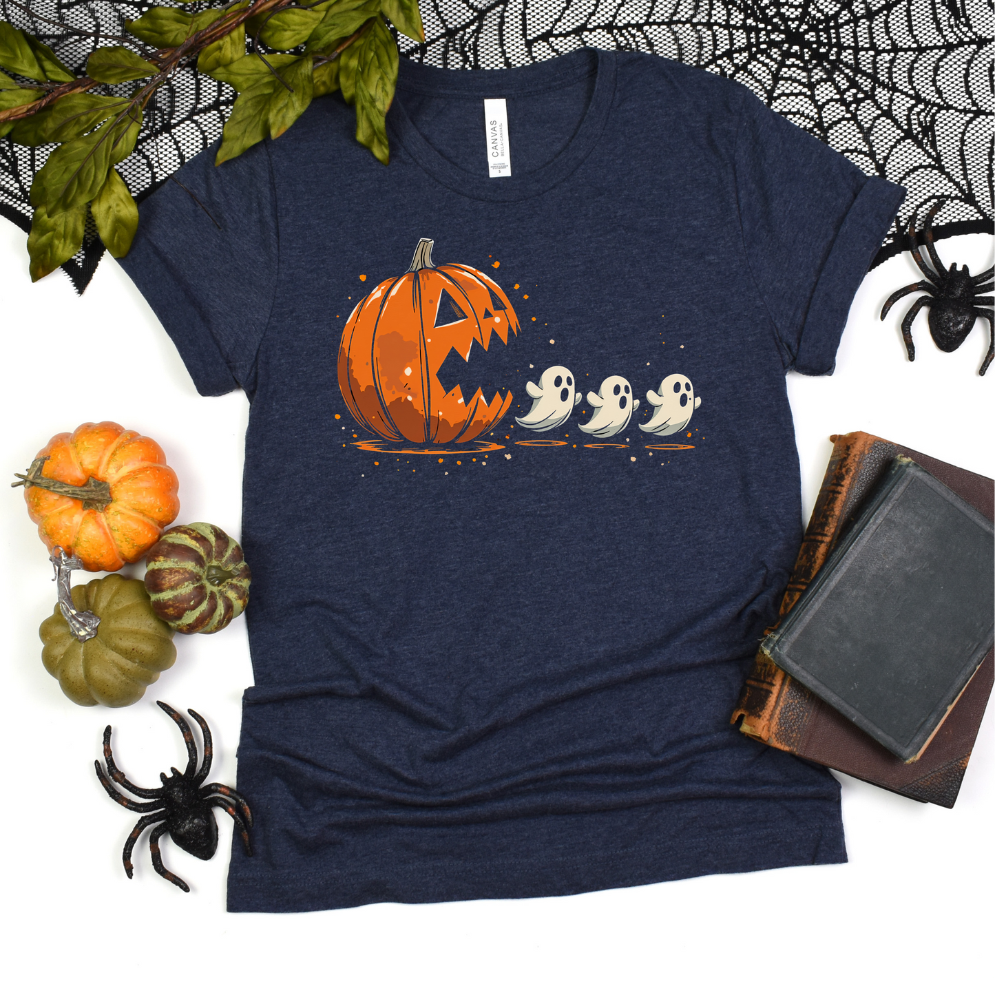 Halloween Pumpkin T-Shirt, Unisex Graphic Tee, Fall Fashion, Spooky Season Shirt, Ghost Design, Casual Wear