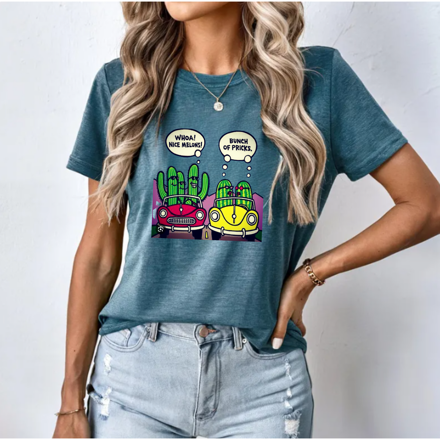 Funny Unisex Tee - Nice Melons Bunch of Pricks Design
