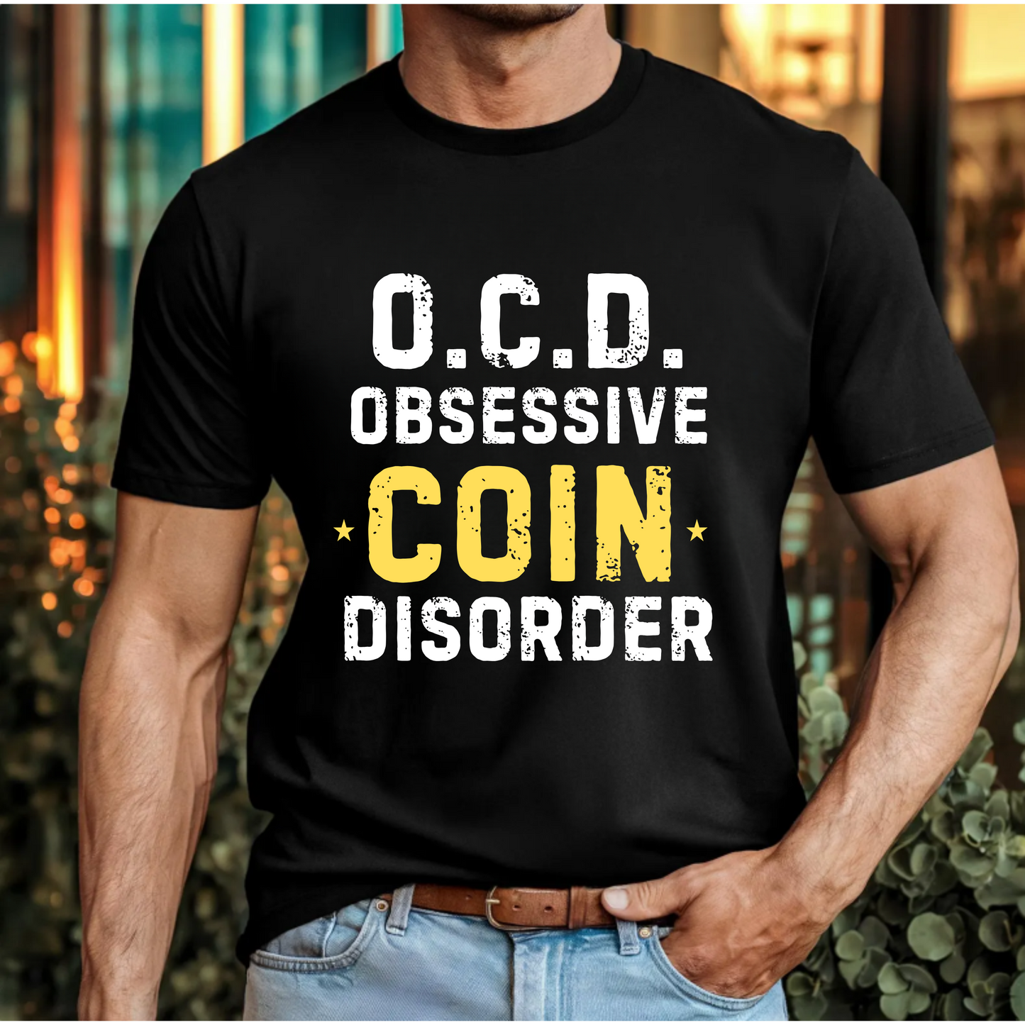 Funny Numismatic Unisex Tee - O C D Obsessive Coin Disorder Shirt