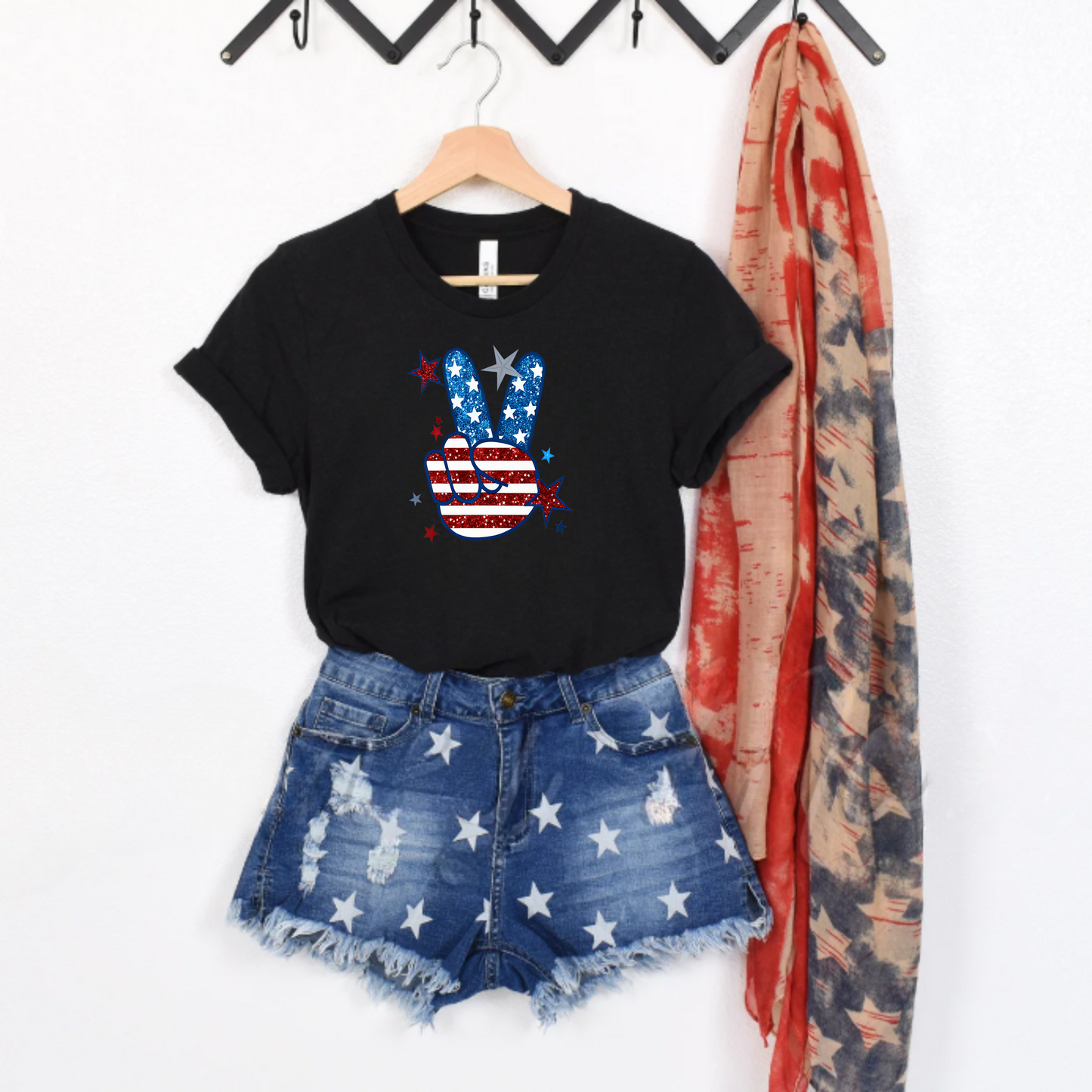 Peace Sign Unisex Tee - Patriotic Design