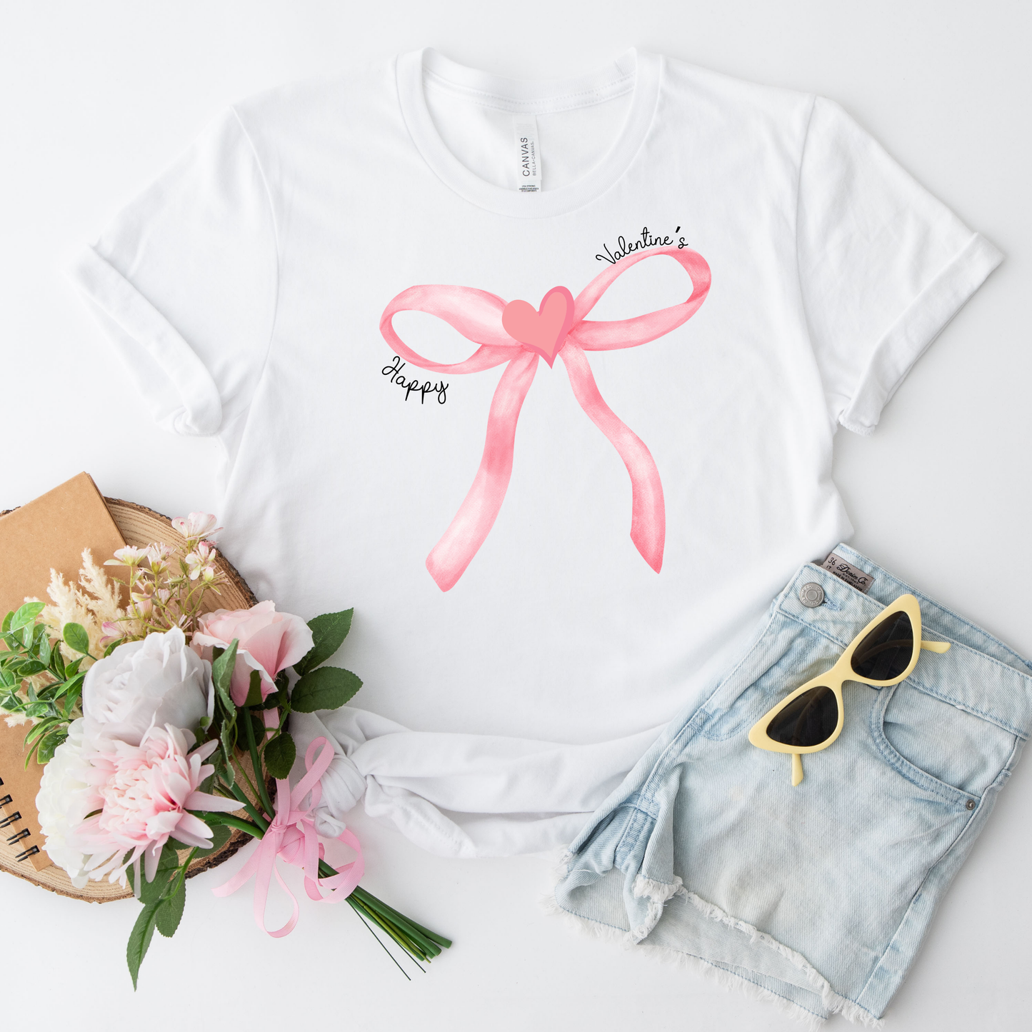 Valentine's Day Coquette Bow Tee