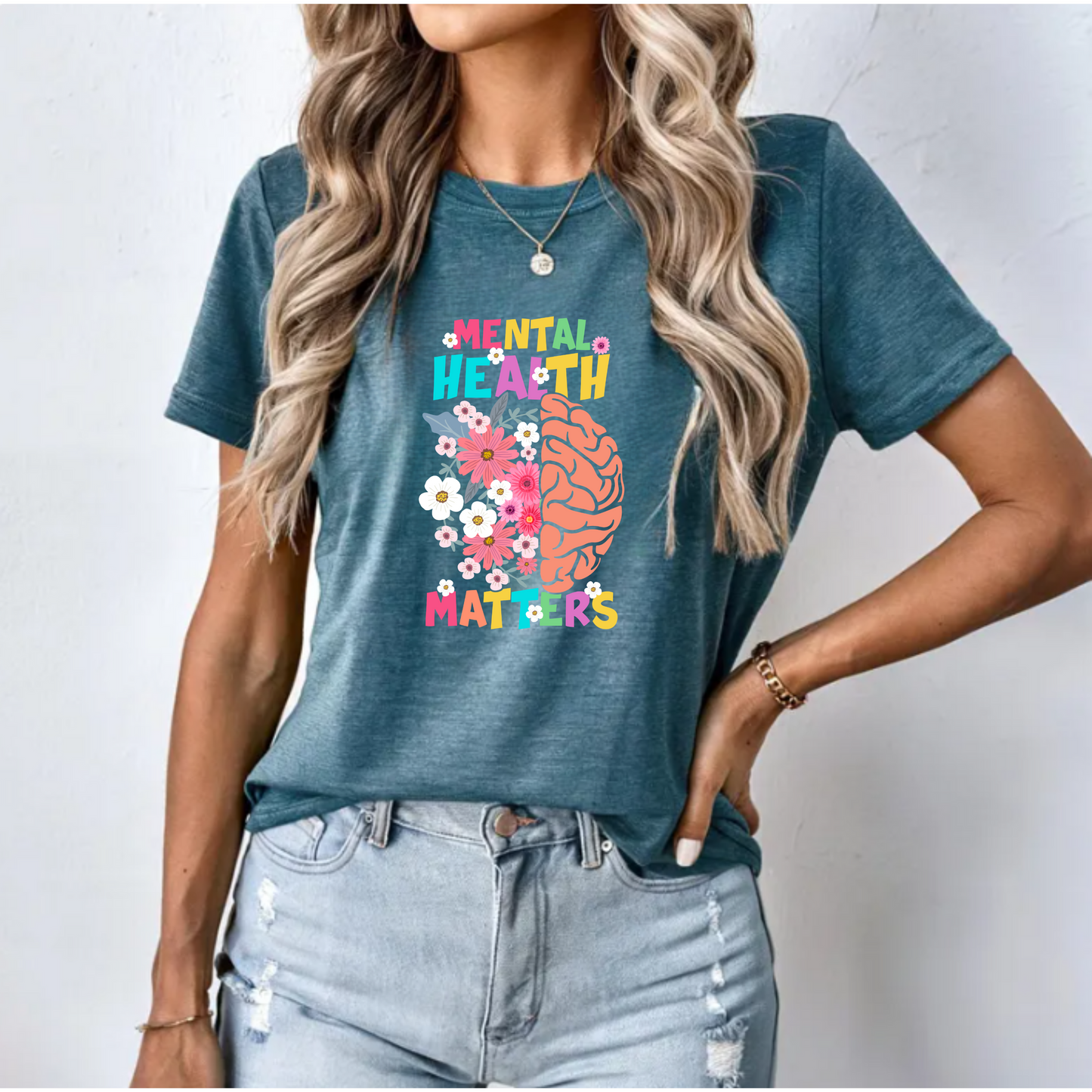 Floral Mental Health Matters Tee