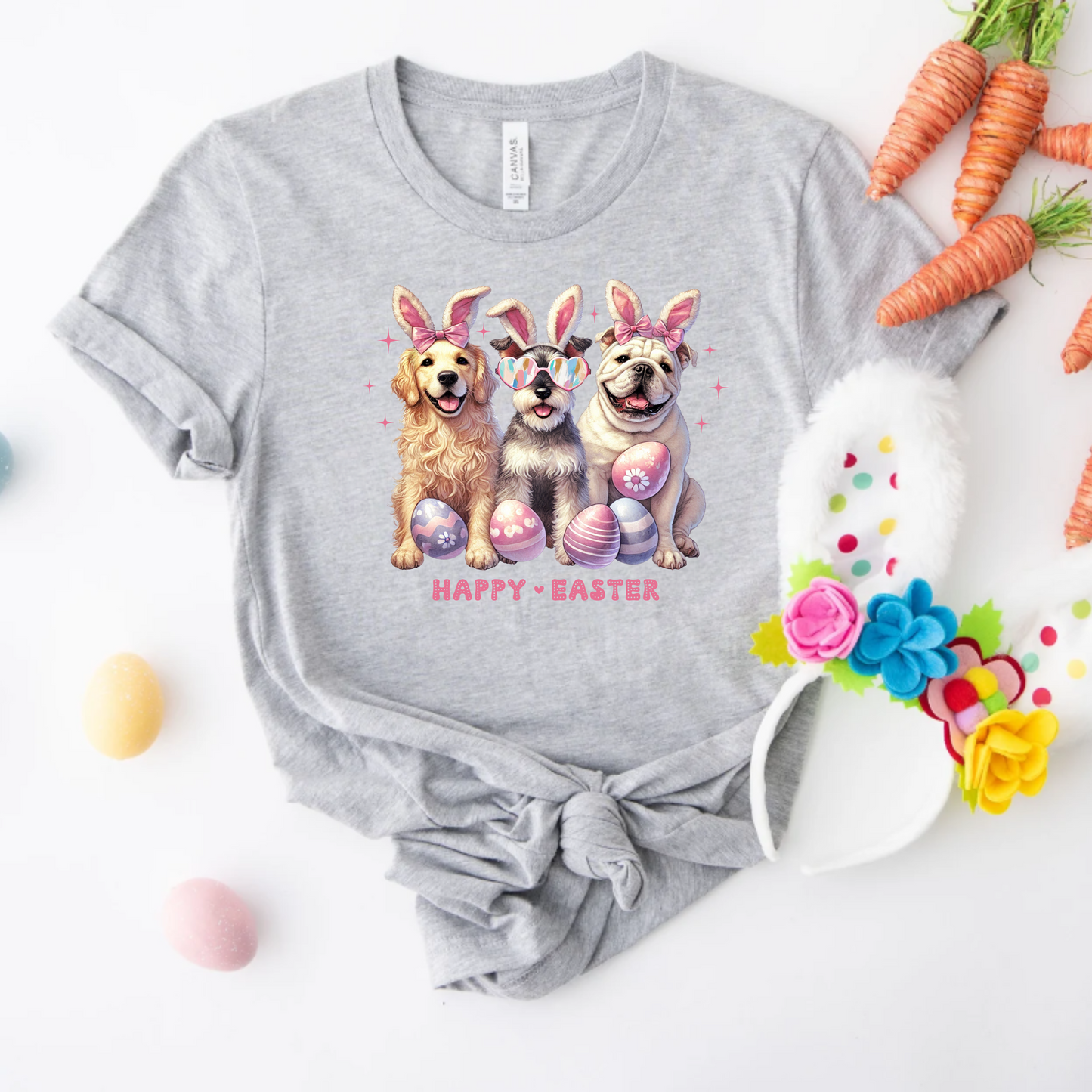 Dog Lover Unisex Tee - Happy Easter Dogs Design