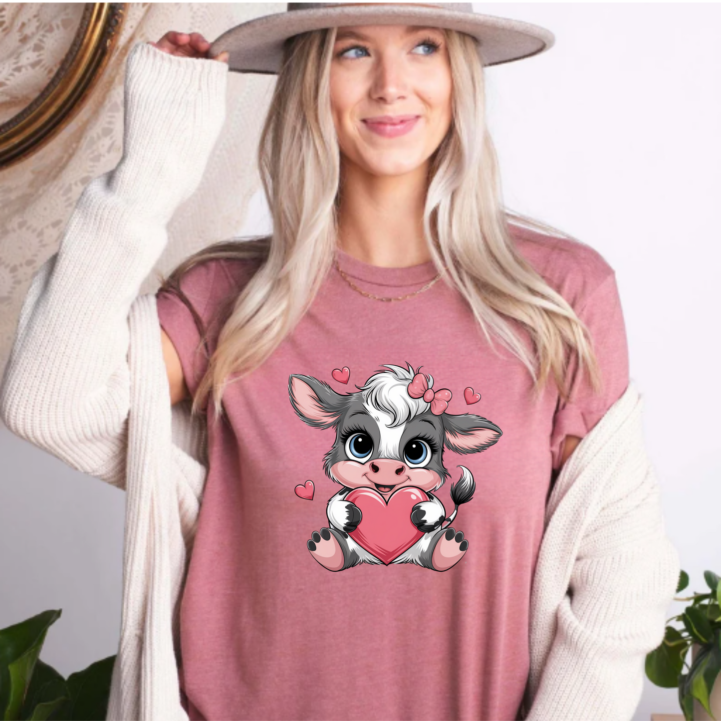 Cute Valentines Day Cow png