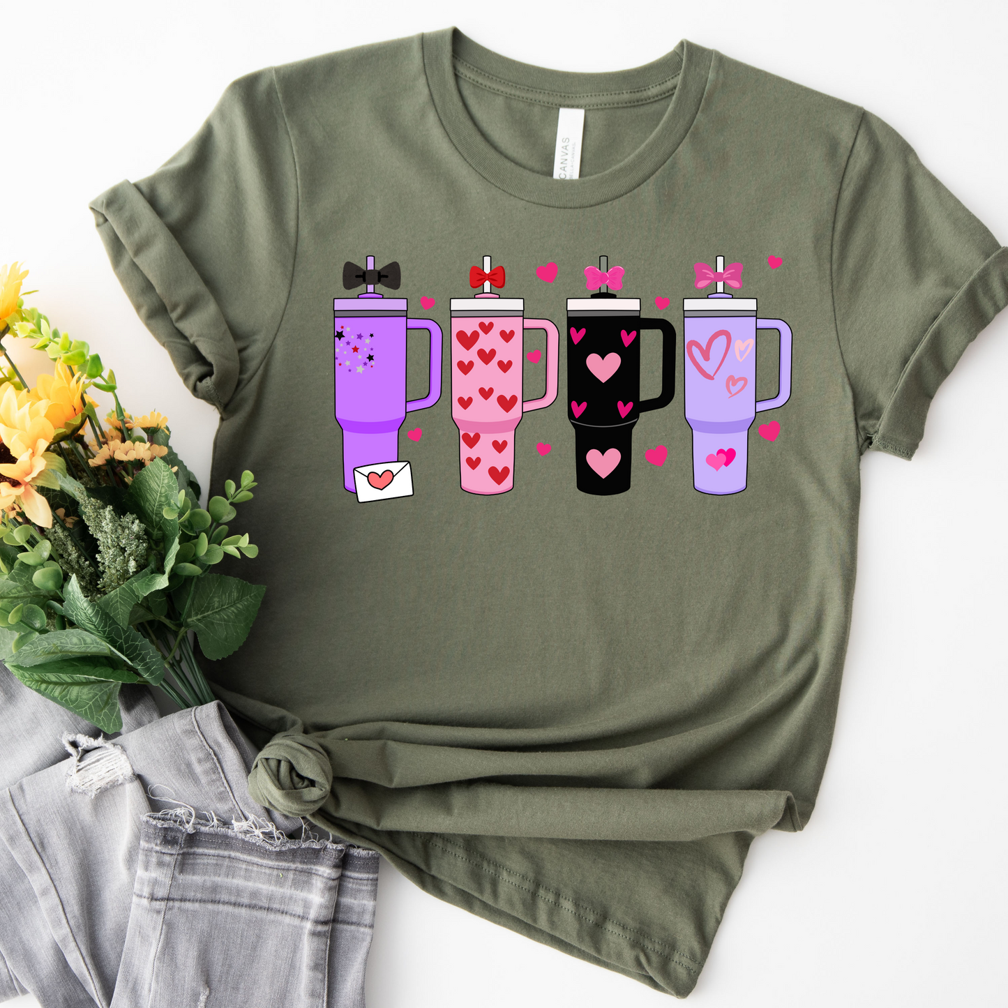 Valentine's Day Stanley tumbler Tee