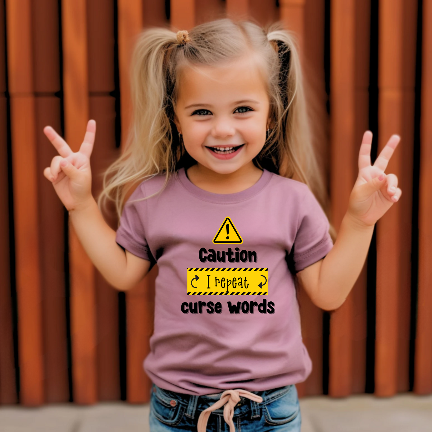 Toddler Tee - Caution, I Repeat Curse Words Design