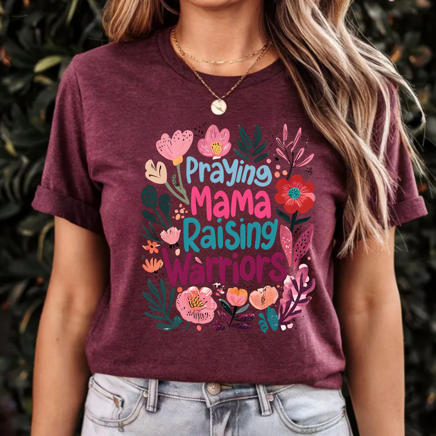 Praying mama raising warriors png digital download