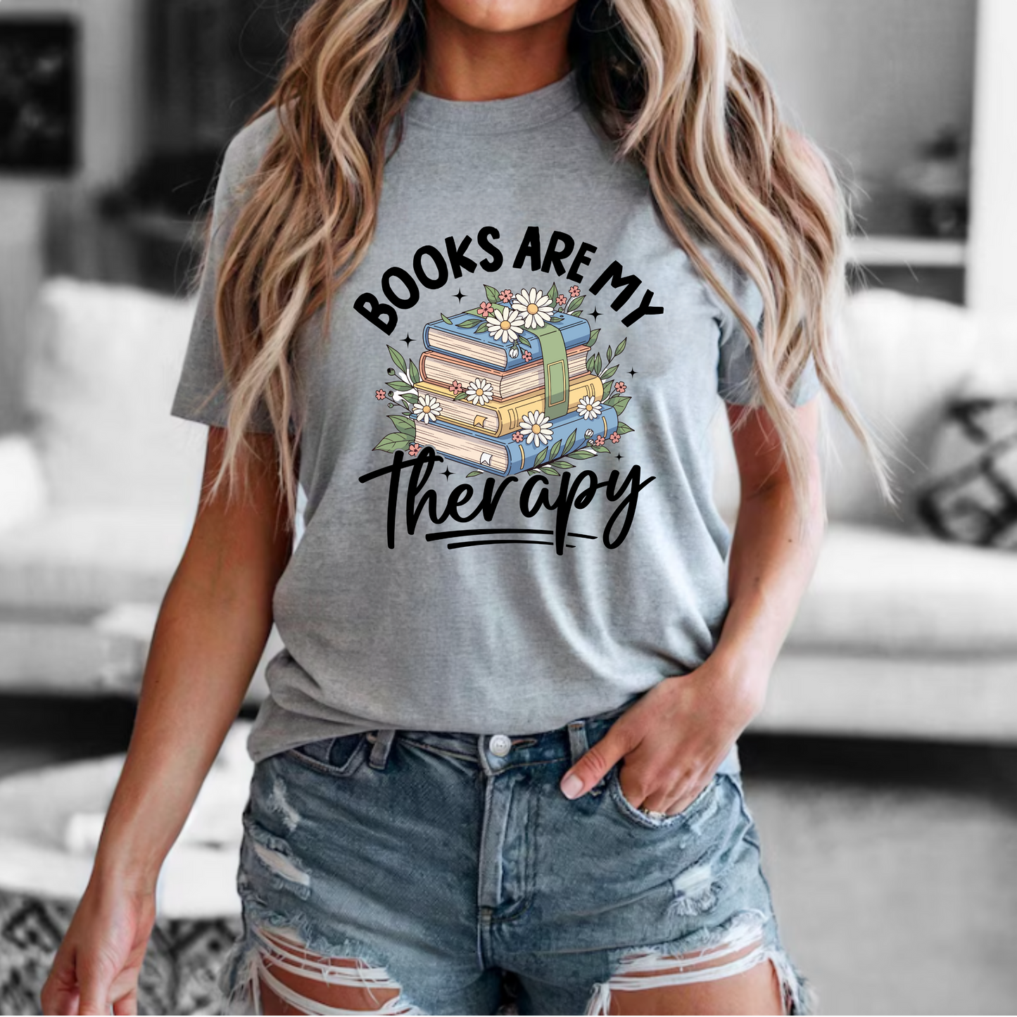 Book Lover Unisex Tee - Books are my therapy