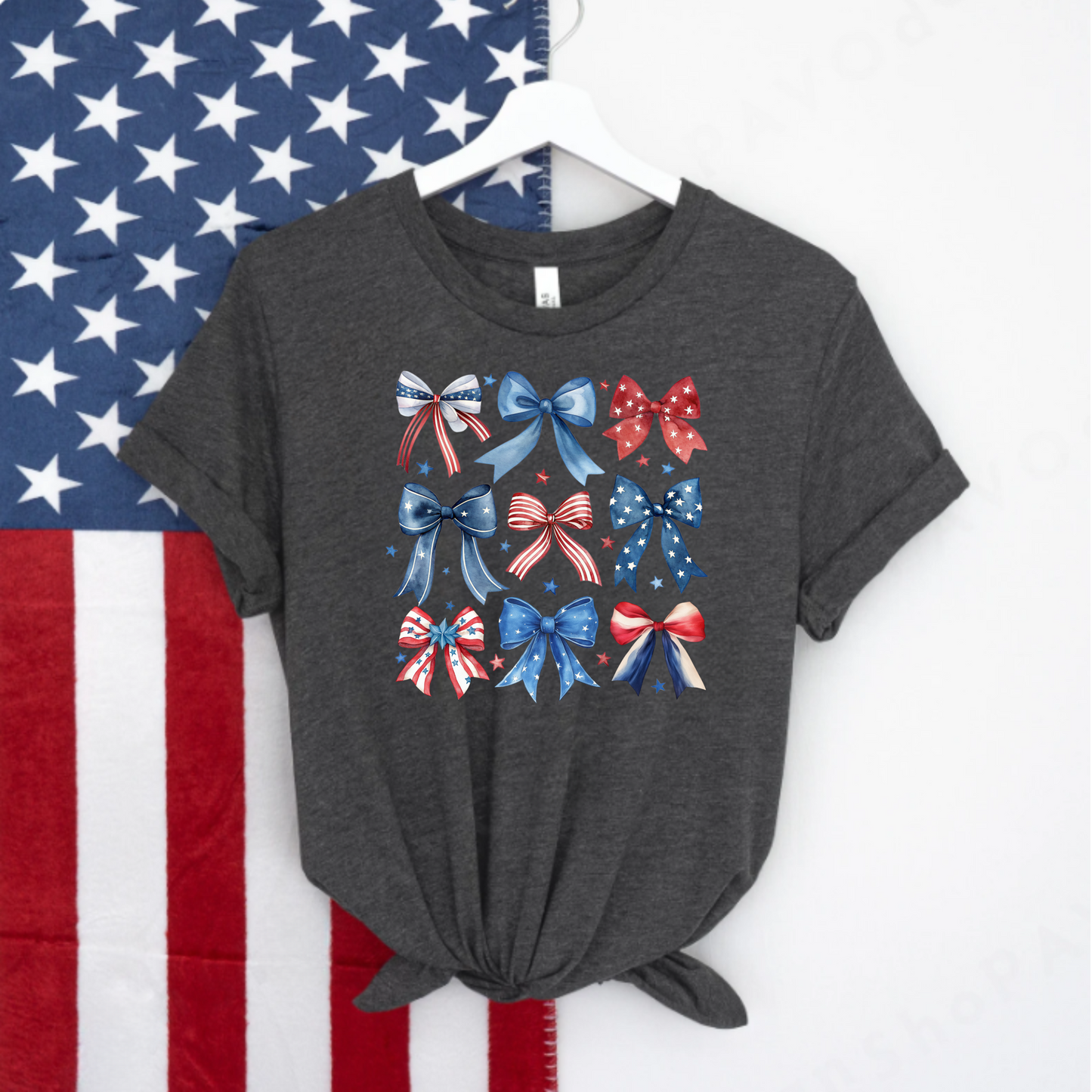 T-Shirt Patriotic Bows Unisex Jersey Tee