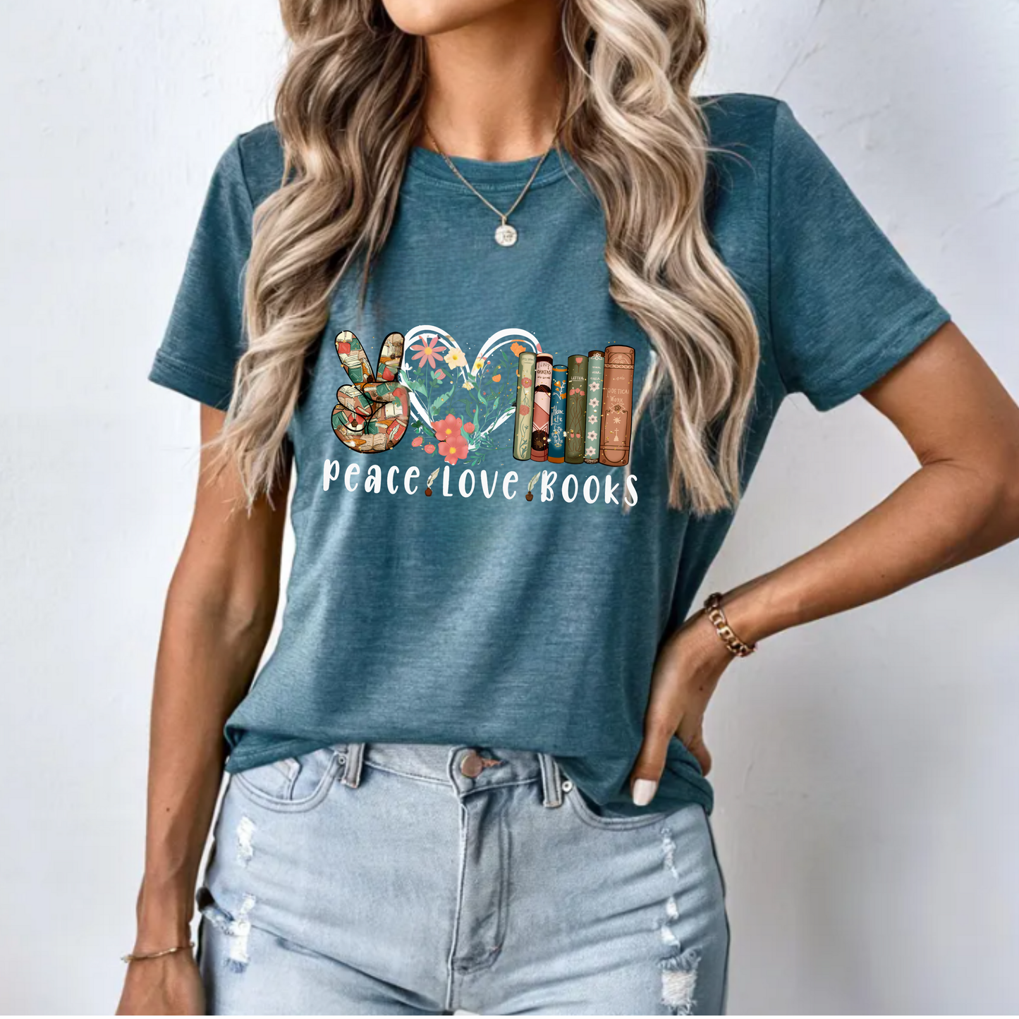 Peace Love Books Unisex Tee