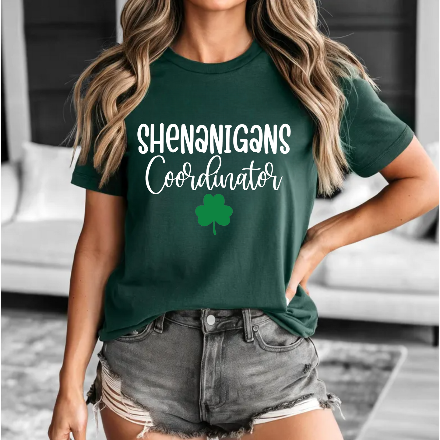 Shenanigans Coordinator Tee with Shamrock Design