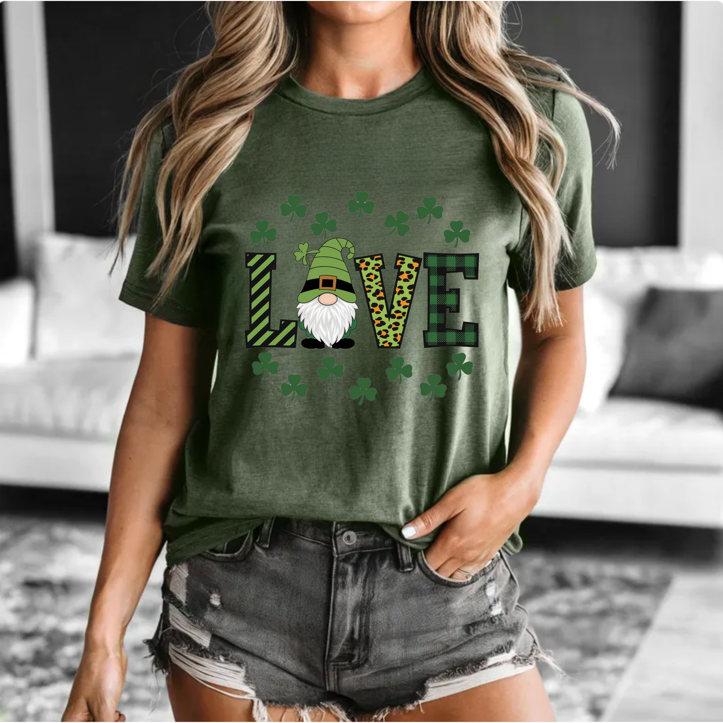 St Patrick's Day Gnome Love Tee