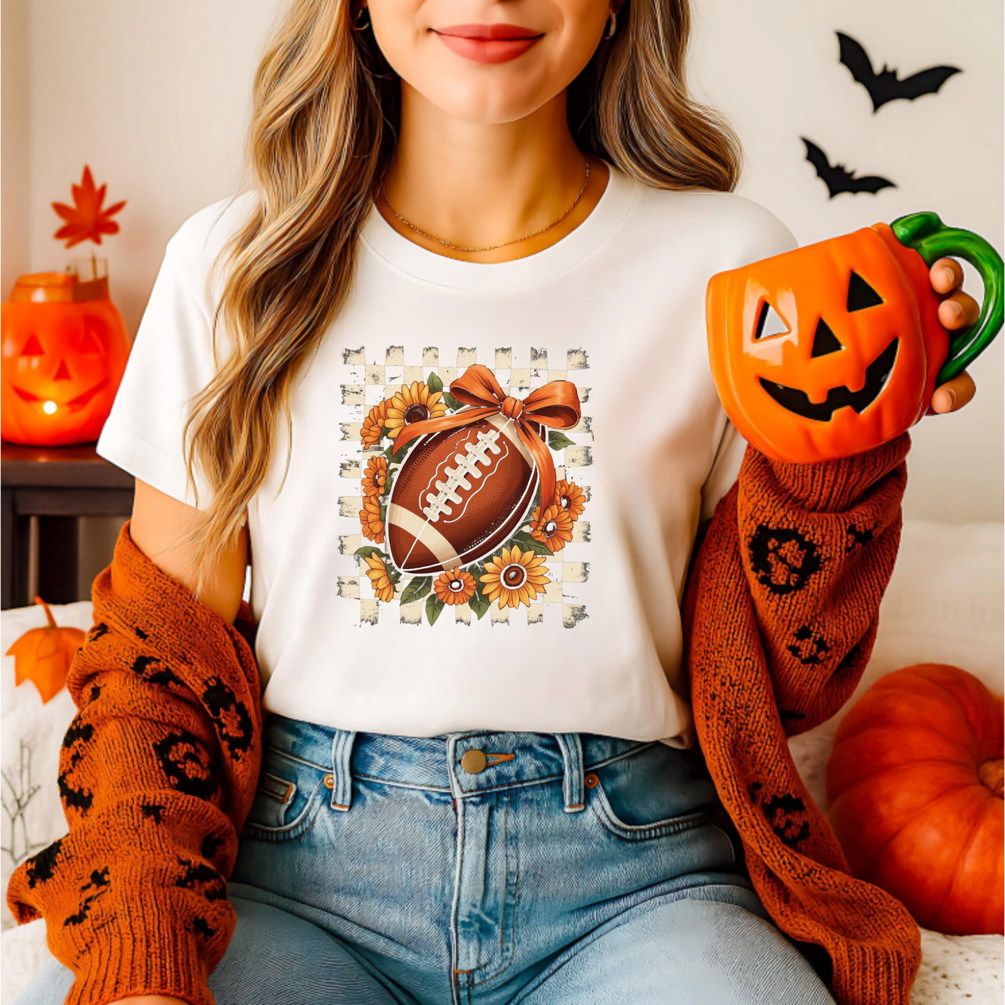 Football Floral Unisex Softstyle T-Shirt | Sports Tee, Gift for Football Fans, Casual Wear, Fall Apparel, Team Spirit Top