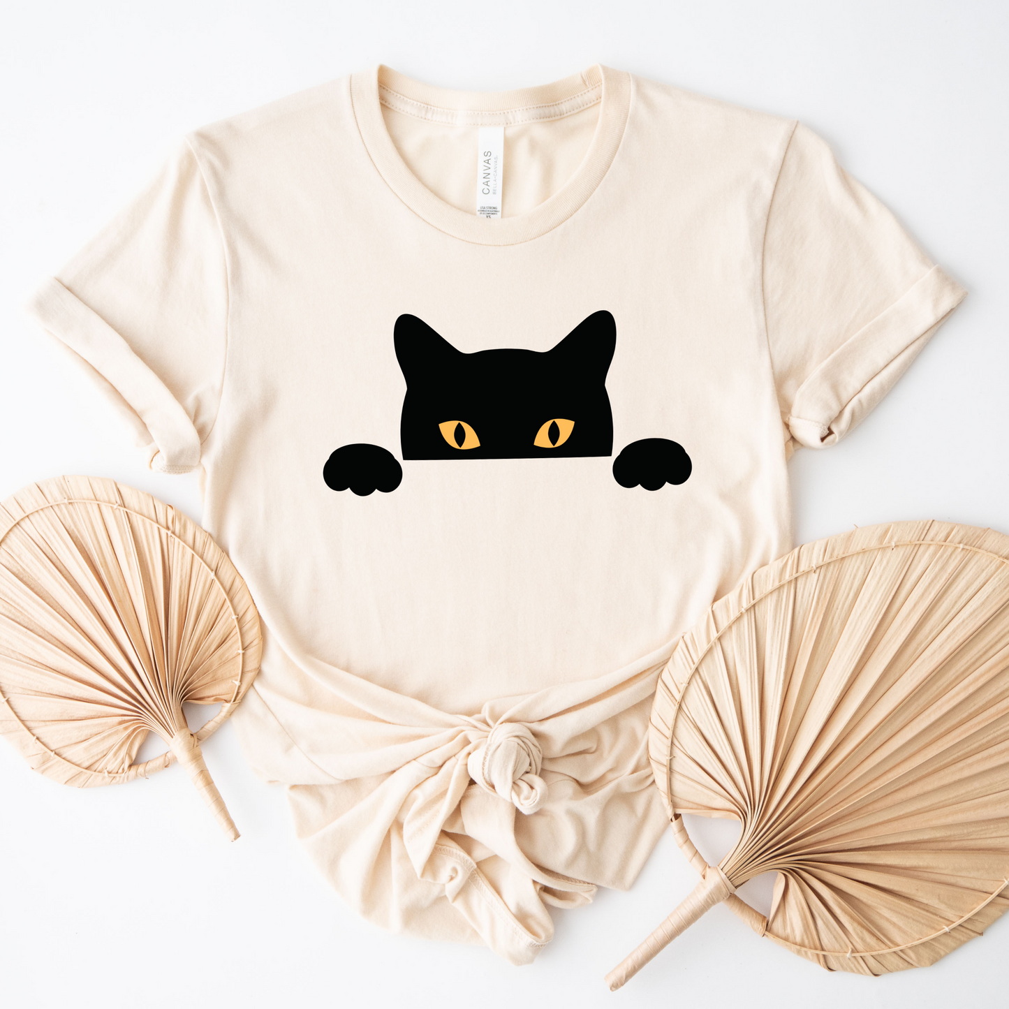 Peeking Black Cat Tee