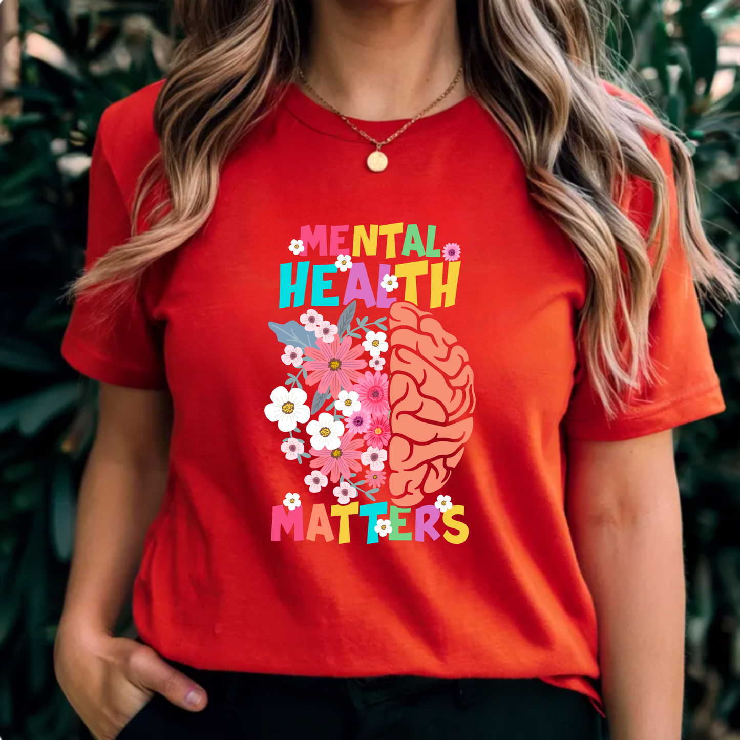 Floral Mental Health Matters Tee