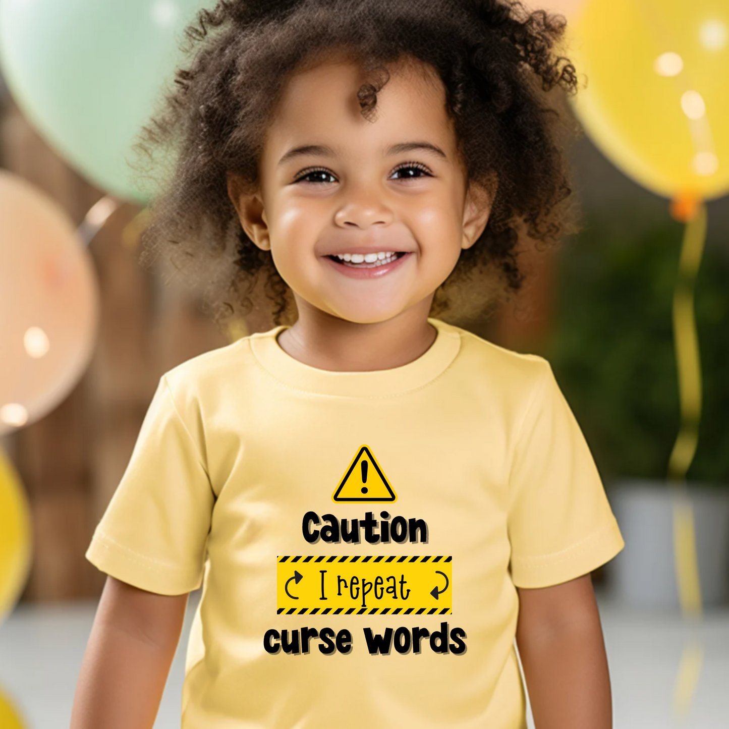 Toddler Tee - Caution, I Repeat Curse Words Design
