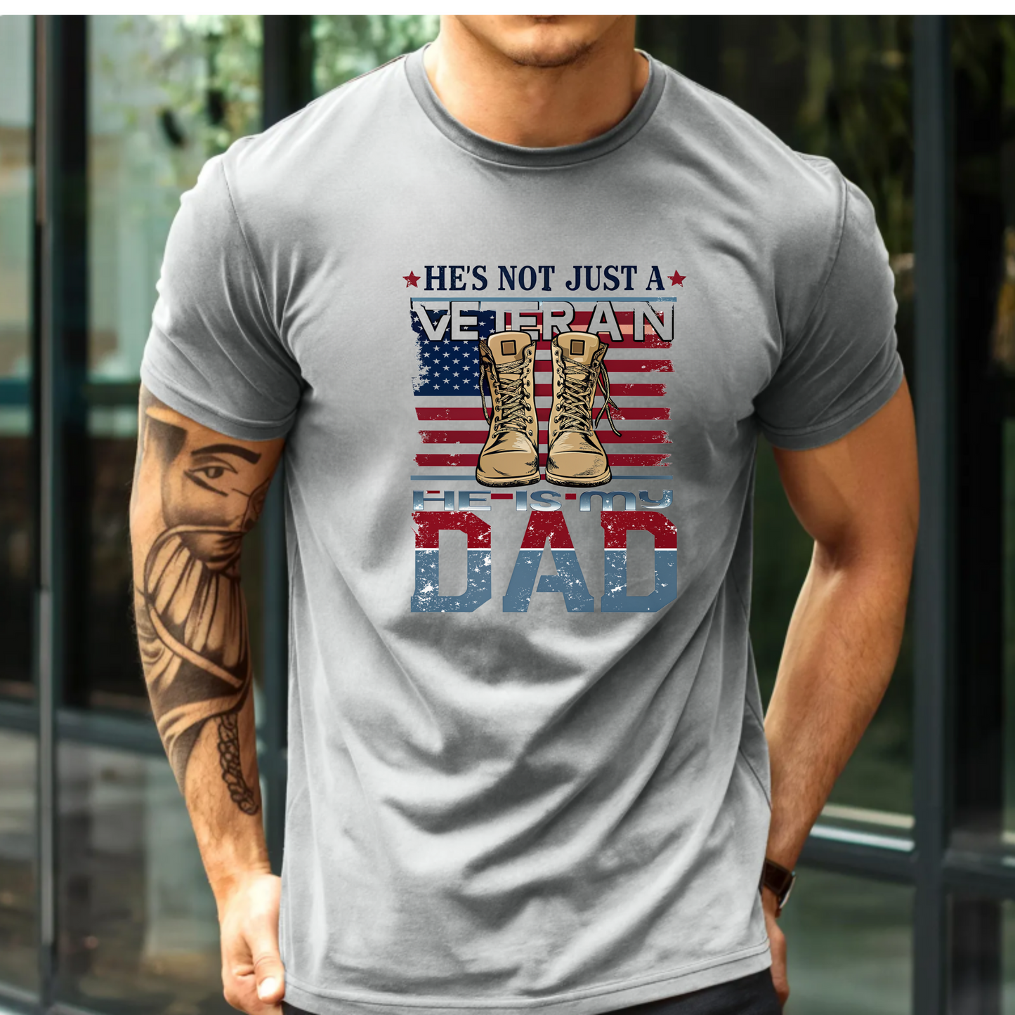 "He's not just a Veteran, He is my dad" Veteran Dad Unisex Tee