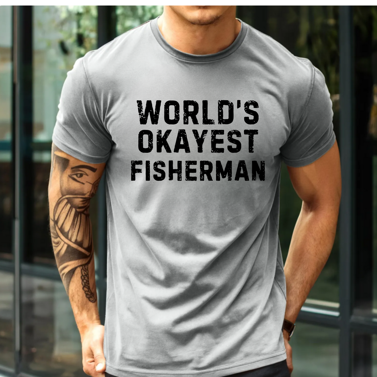Men's Fishing T-Shirt - World's Okayest Fisherman Tee