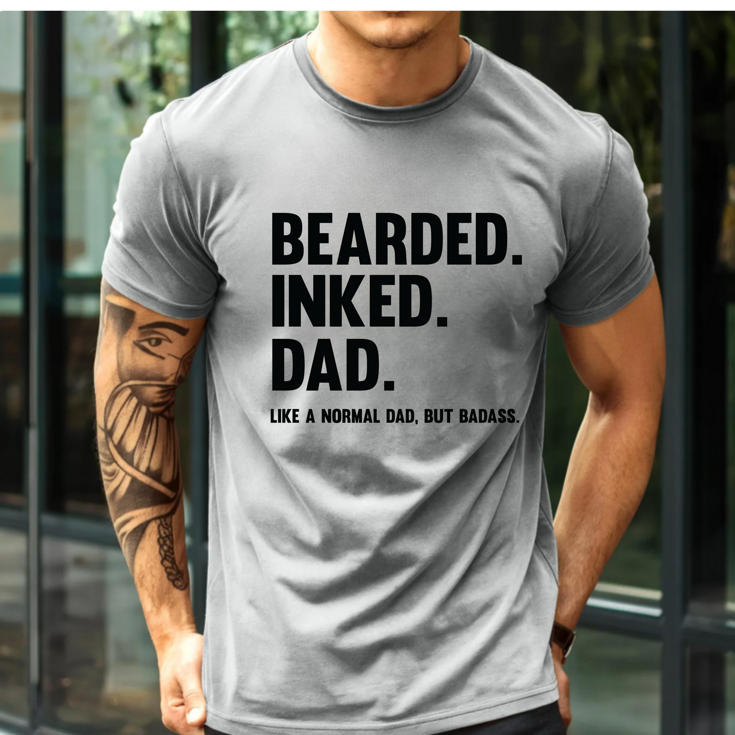 Bearded Dad Tee - Inked & Badass Unisex Short Sleeve Shirt