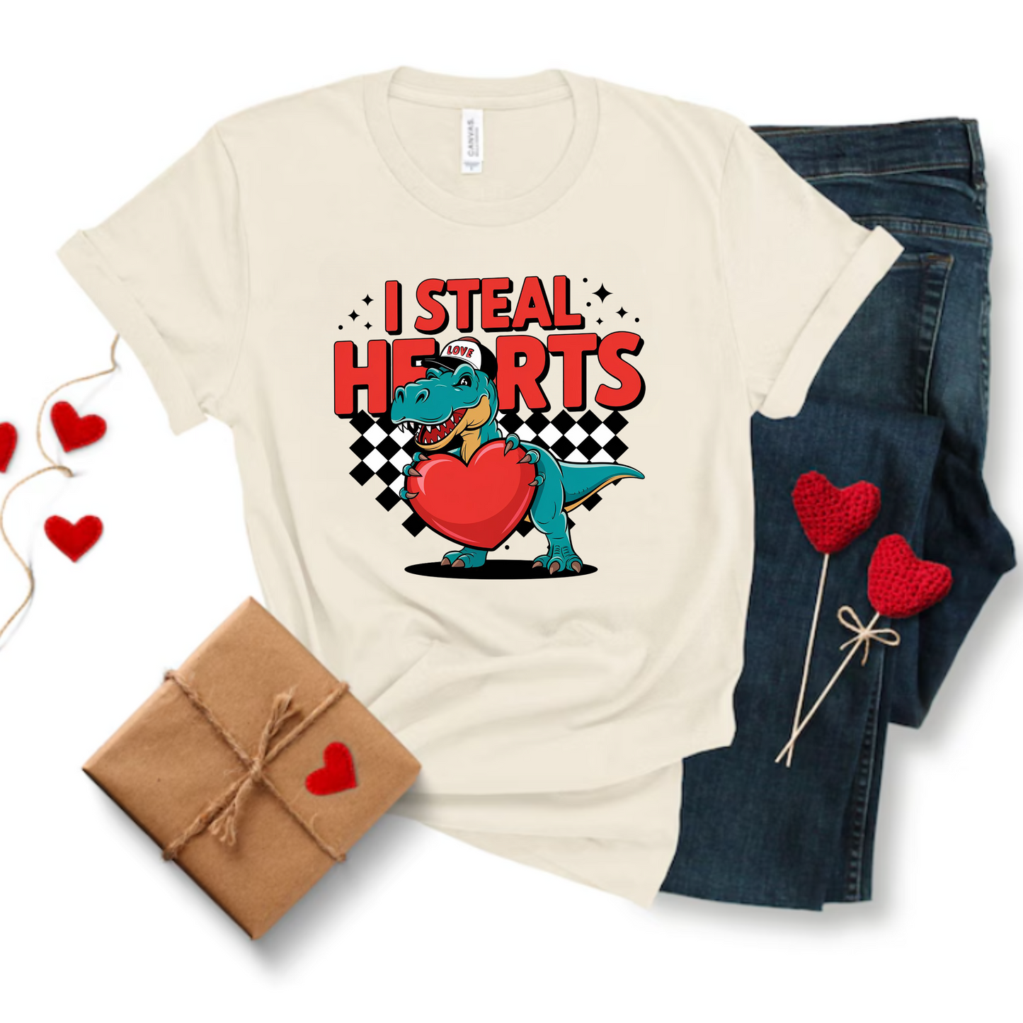 Dinosaur I Steal Hearts Tee