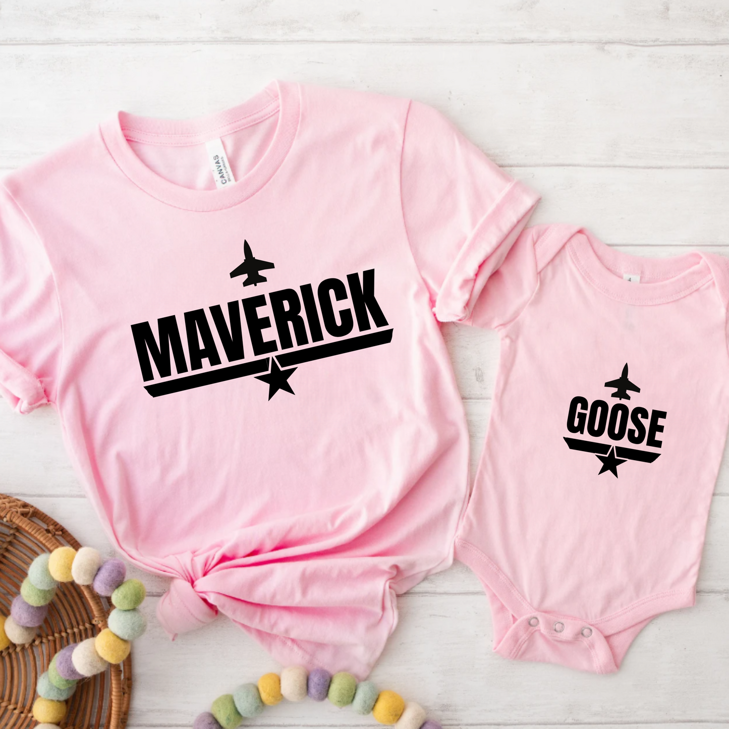 Infant Bodysuit - 'Maverick and Goose' Mom and Baby Design