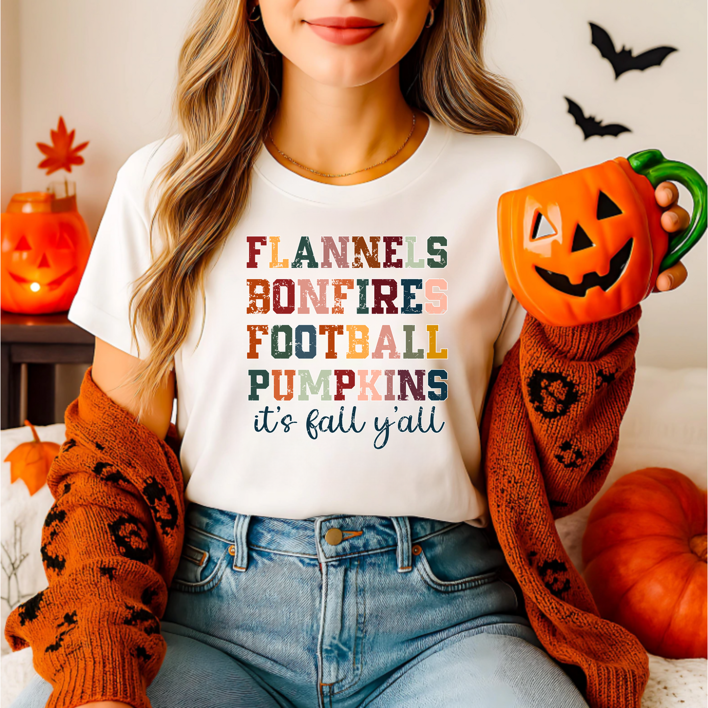 Fall Vibes Unisex T-Shirt - flannels, bonfires, football, pumpkins