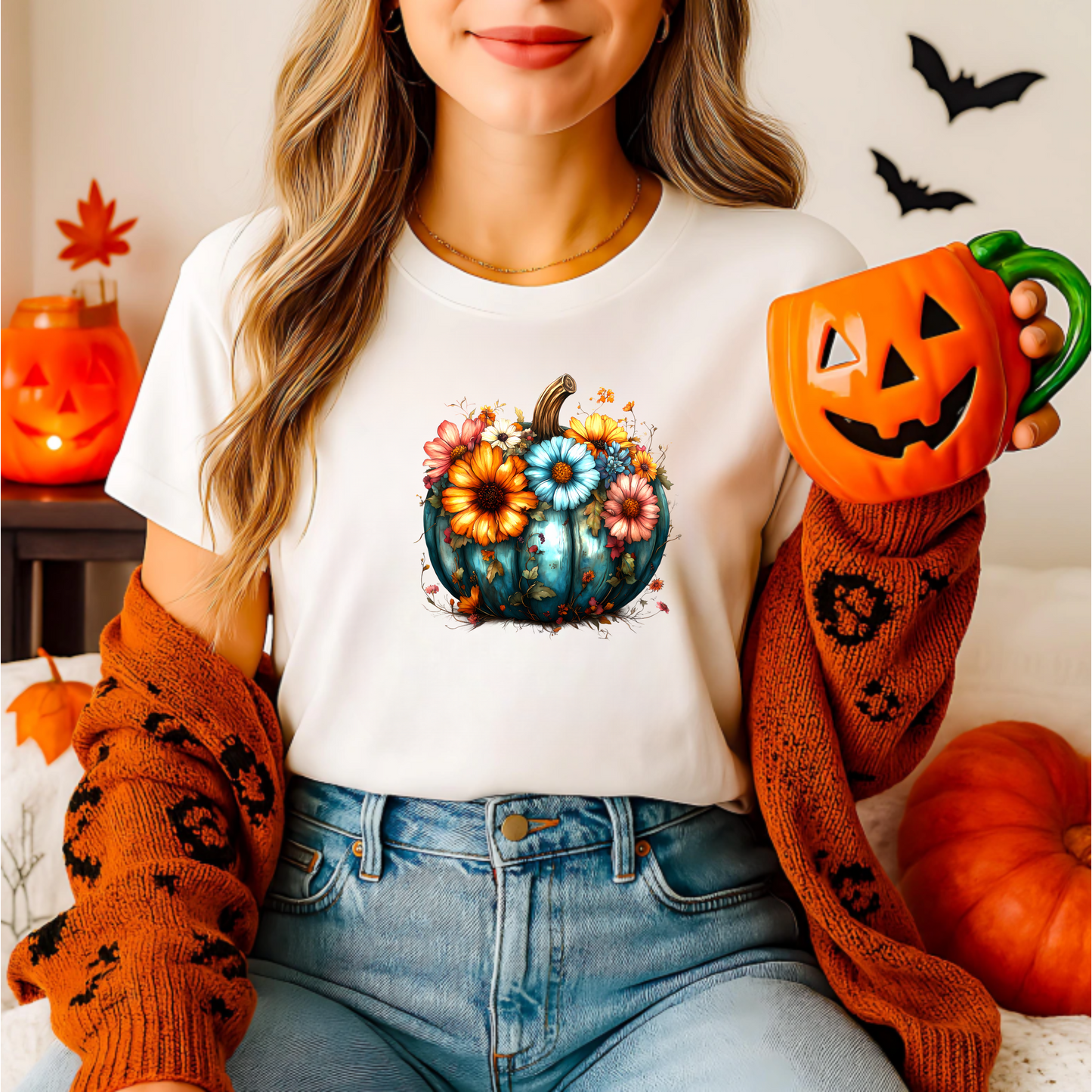 Floral Pumpkin T-Shirt