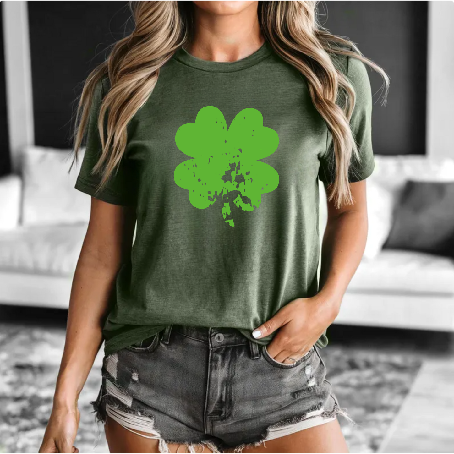 Distressed Shamrock Tee