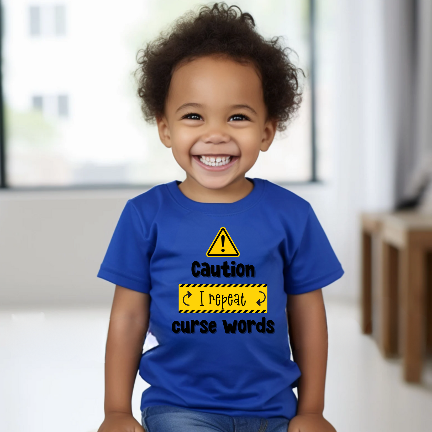 Toddler Tee - Caution, I Repeat Curse Words Design
