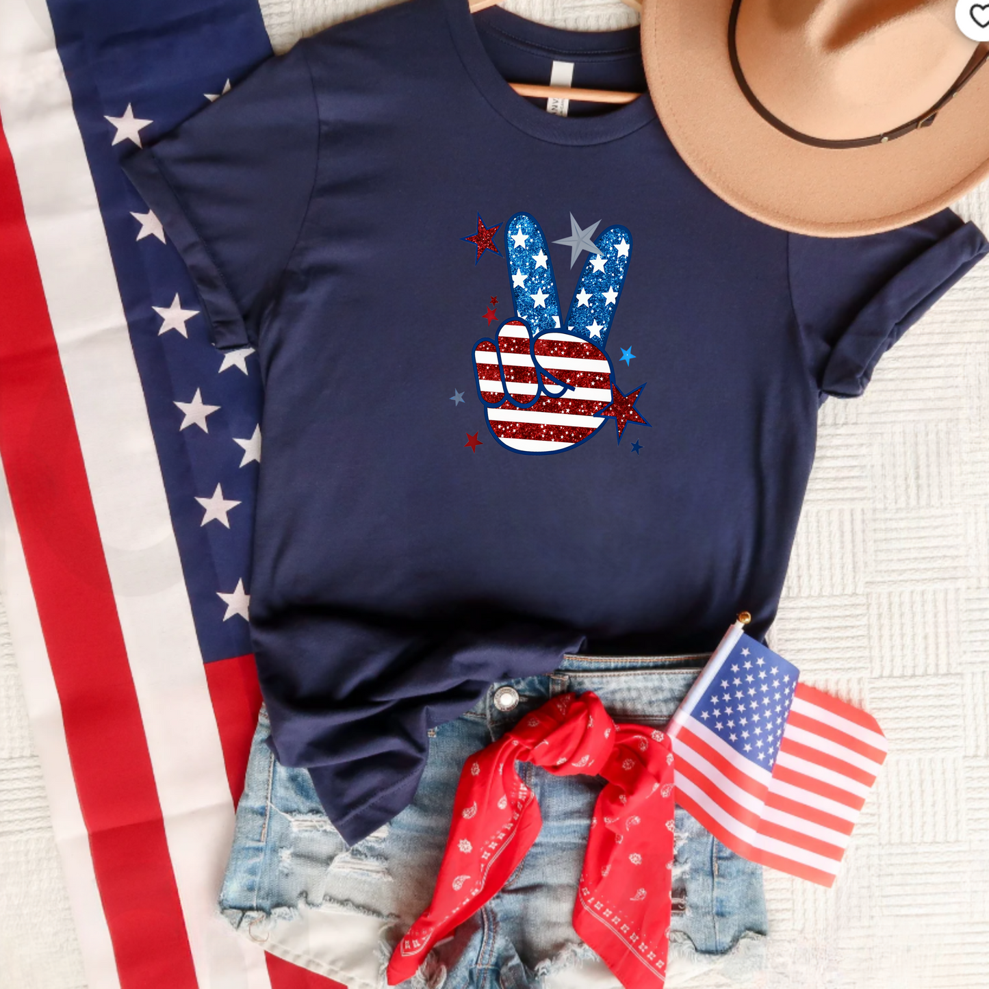 Peace Sign Unisex Tee - Patriotic Design