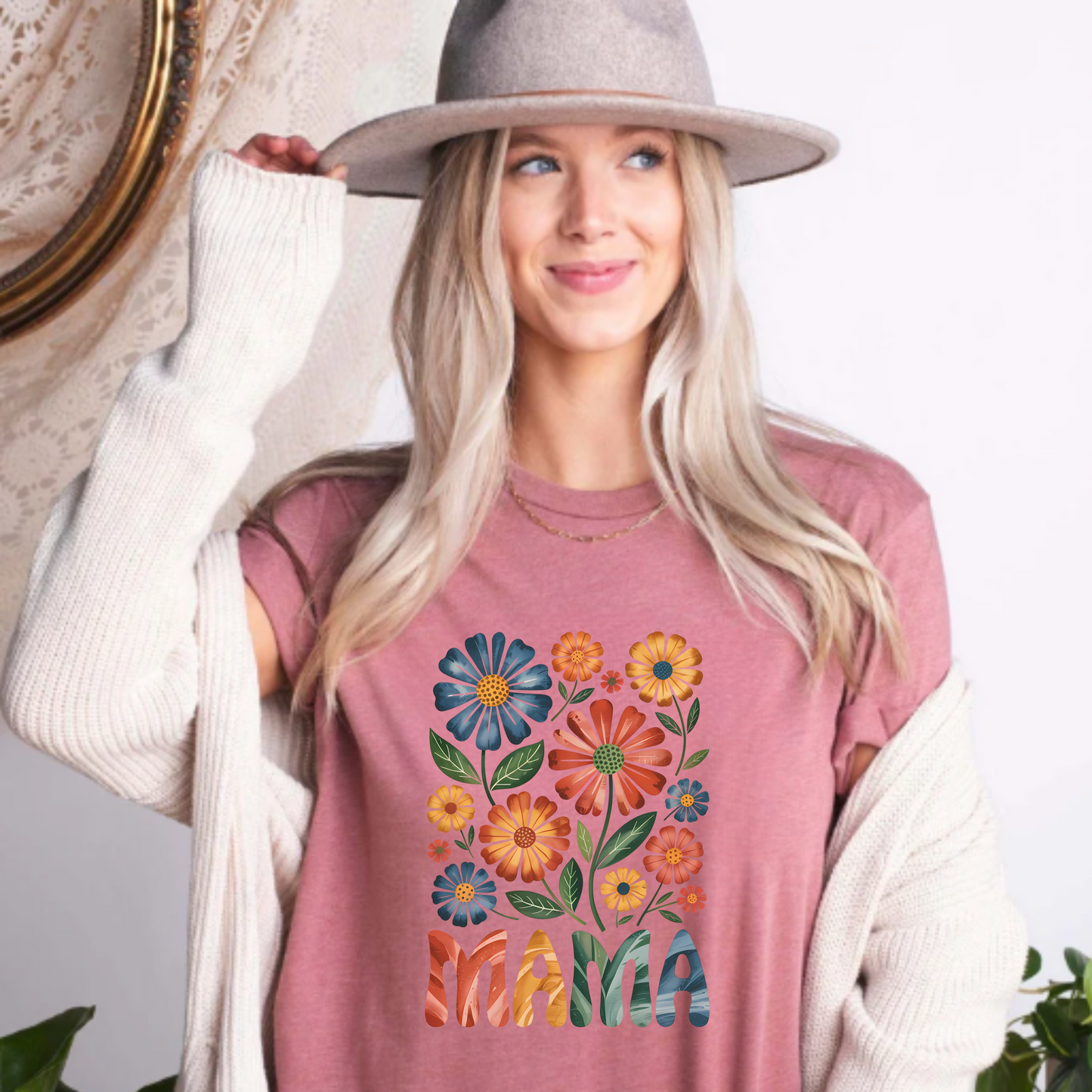 Floral 'Mama' Tee