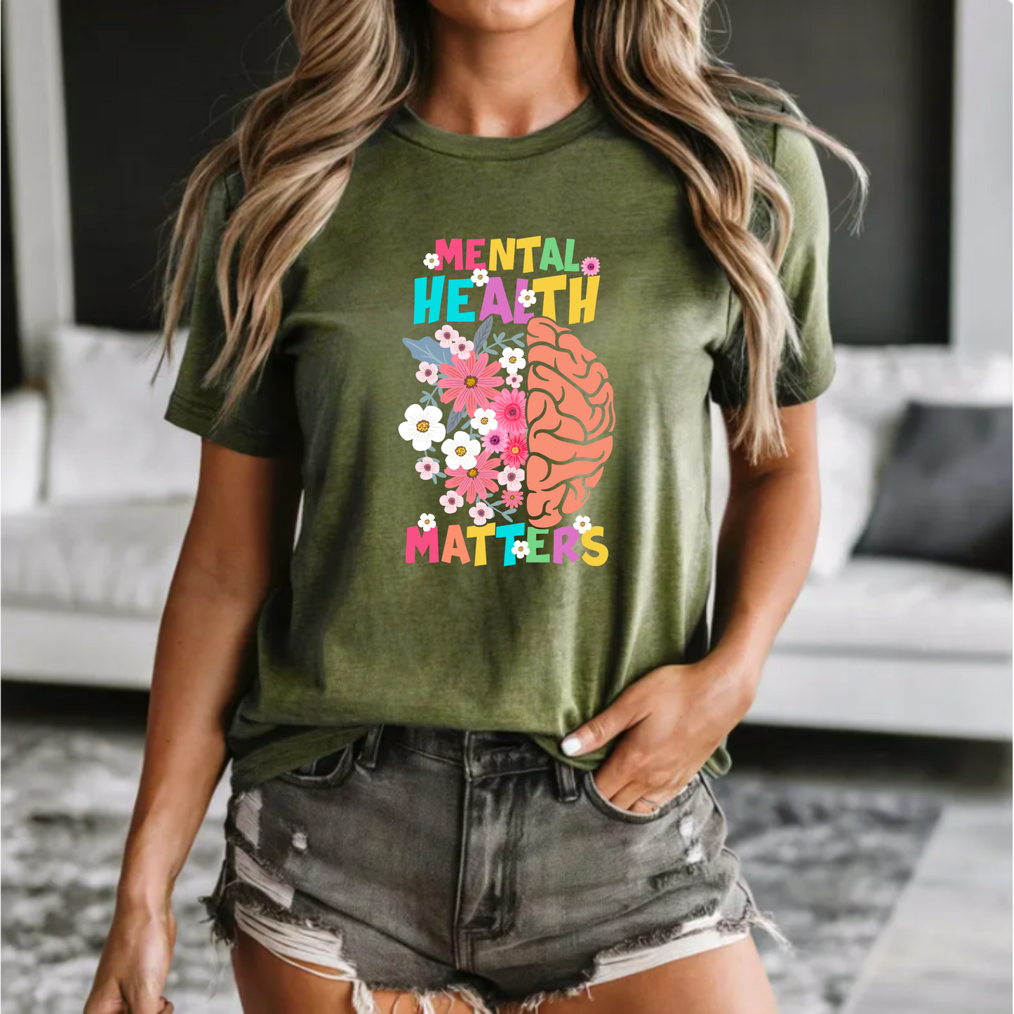 Floral Mental Health Matters Tee