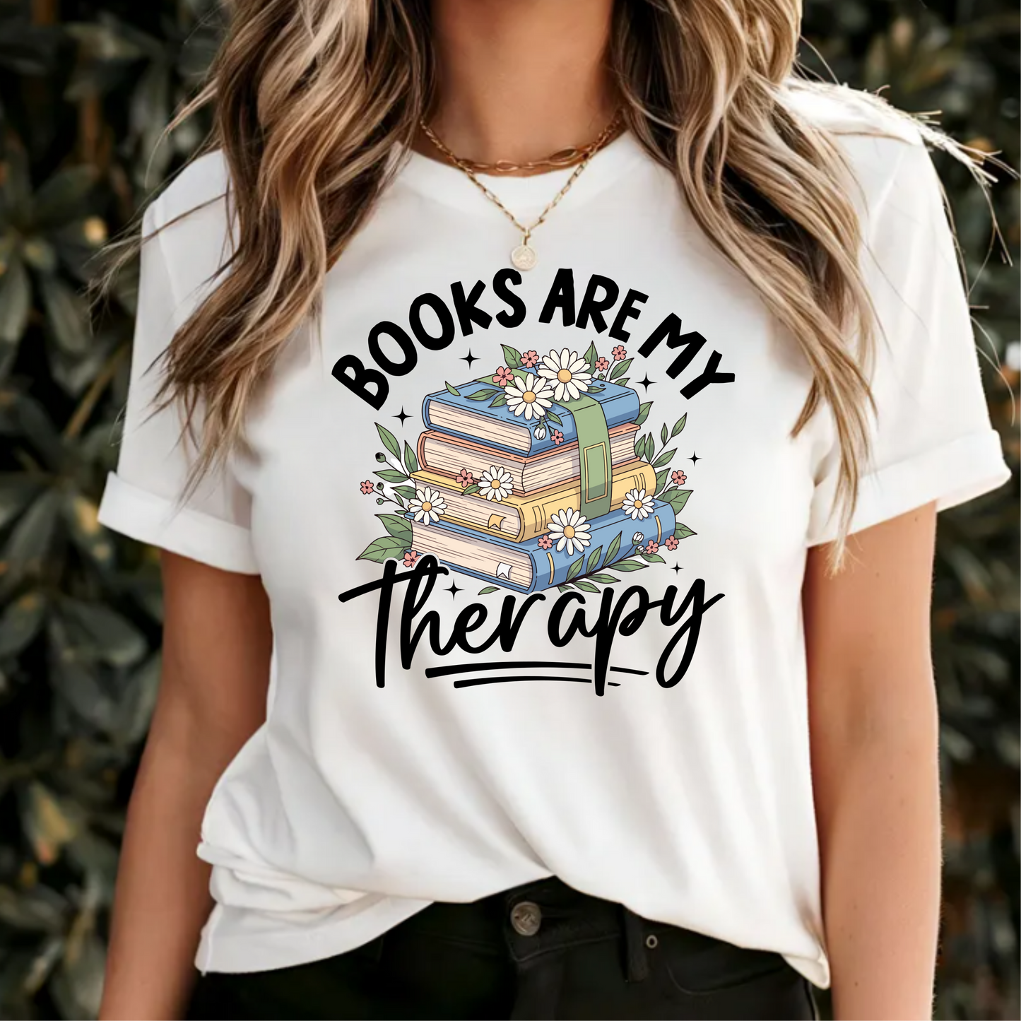 Book Lover Unisex Tee - Books are my therapy