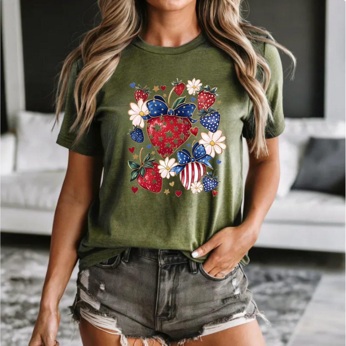Strawberry 4th of July Tee