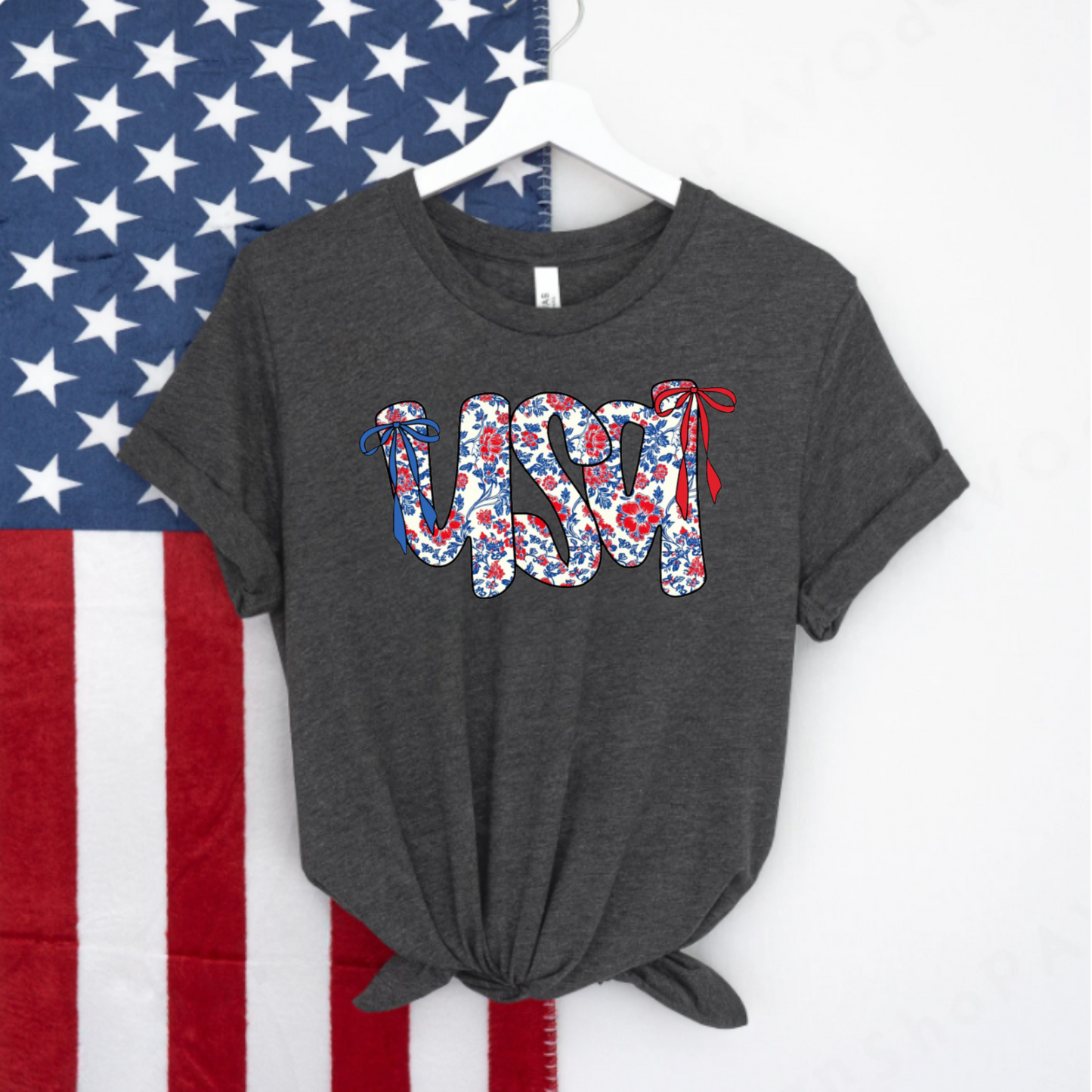 Floral USA Tee