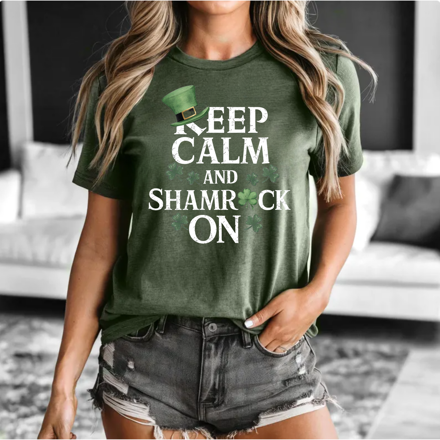 Shamrock T-Shirt - Keep Calm and Shamrock On Shirt