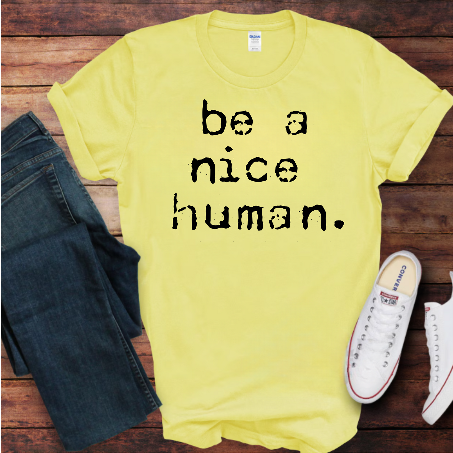 Softstyle T-Shirt - Be a Nice Human Inspirational Tee