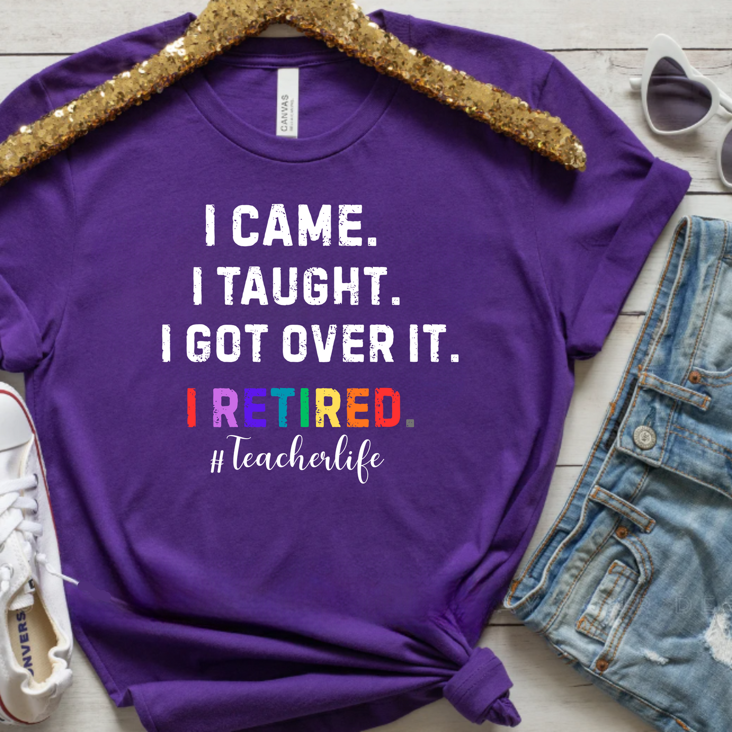 Teacher Life Unisex Softstyle T-Shirt - I Came, I Saw, I Got Over It, I Retired