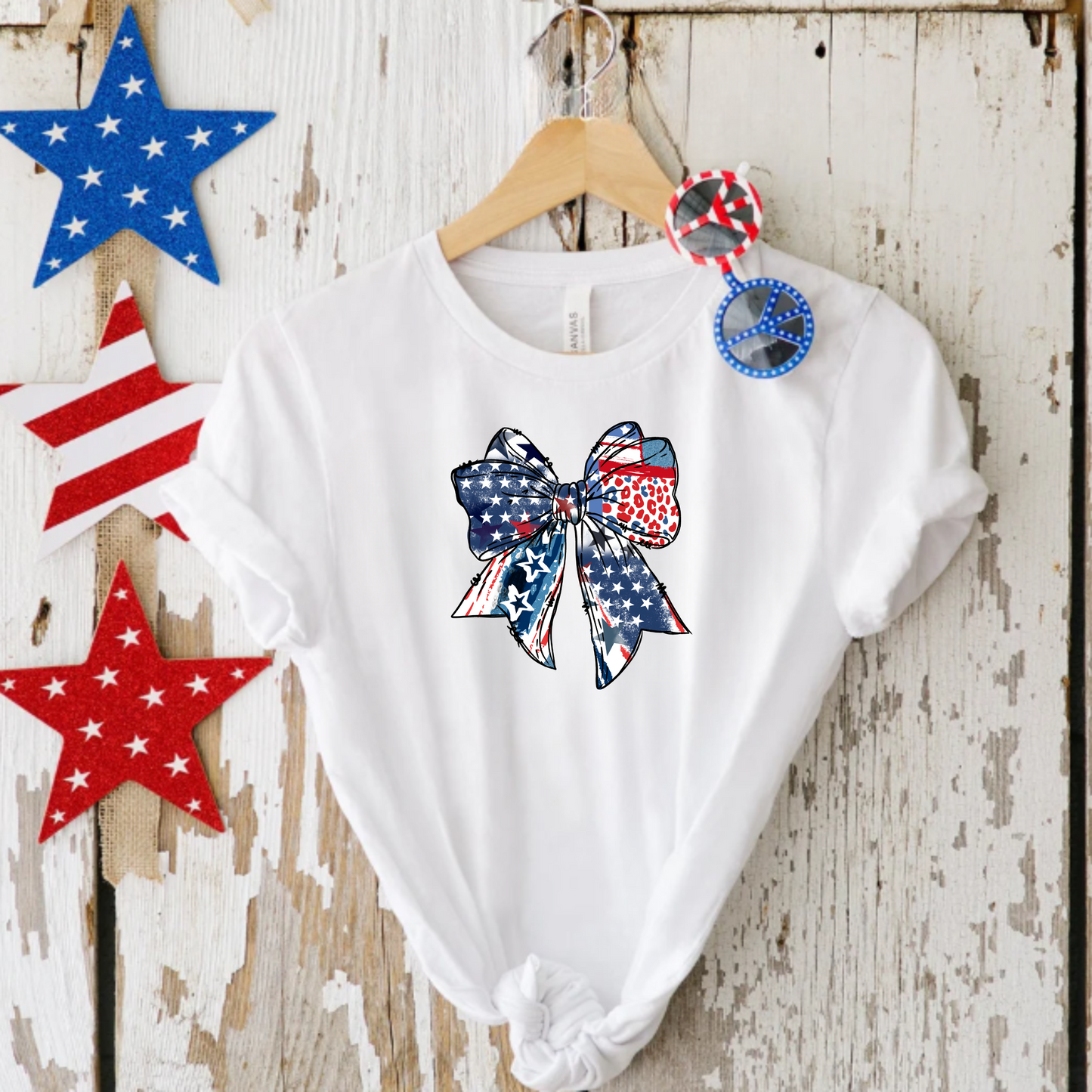 Patriotic Tee with Coquette Bow