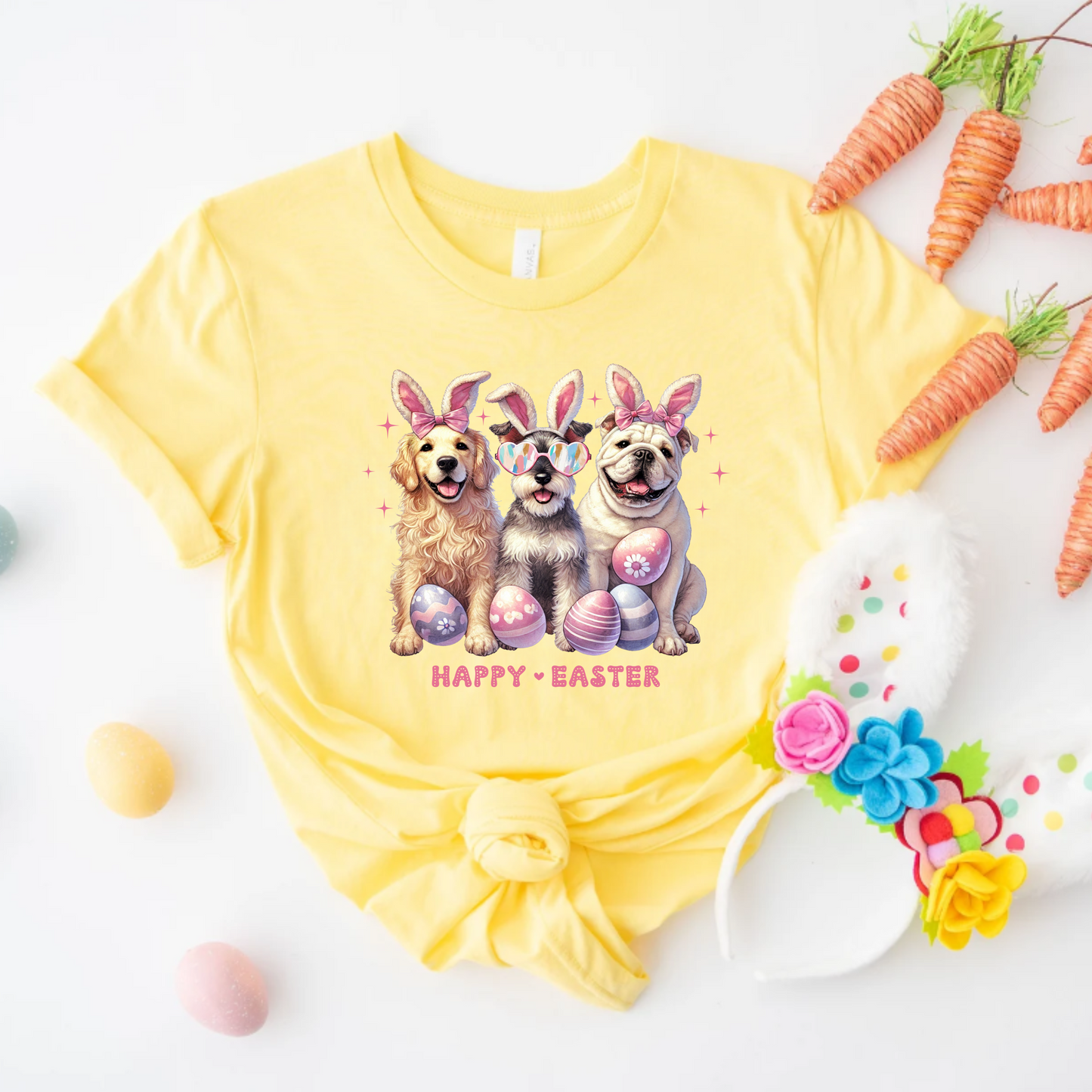 Dog Lover Unisex Tee - Happy Easter Dogs Design