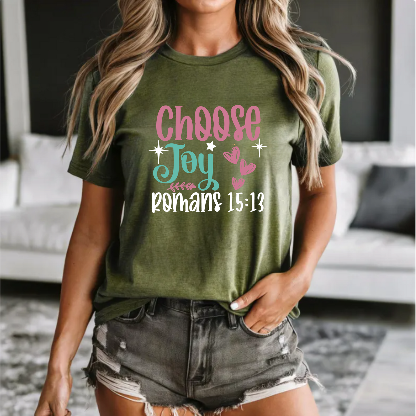 Joyful Unisex Tee with Romans 15:13 Verse
