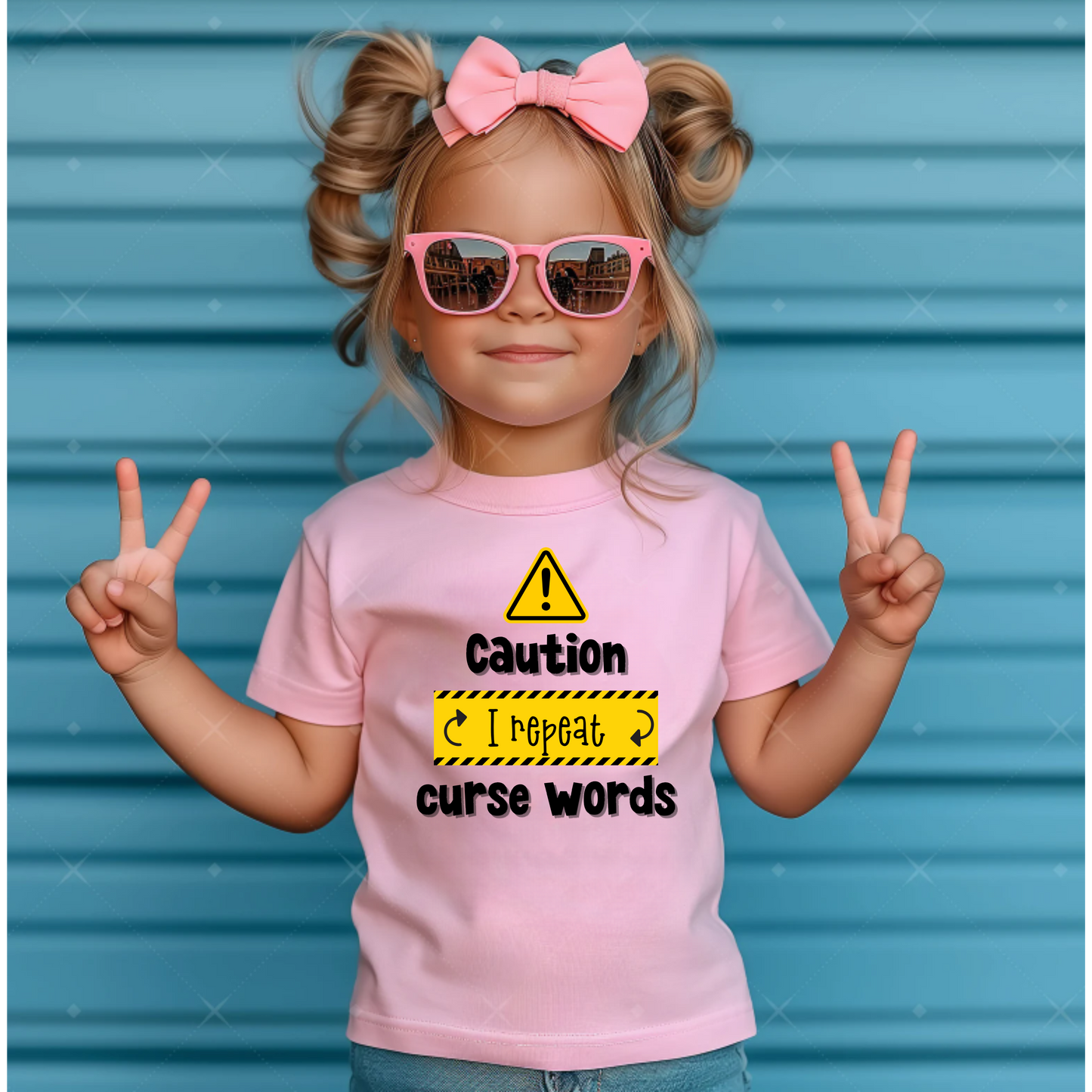 Toddler Tee - Caution, I Repeat Curse Words Design