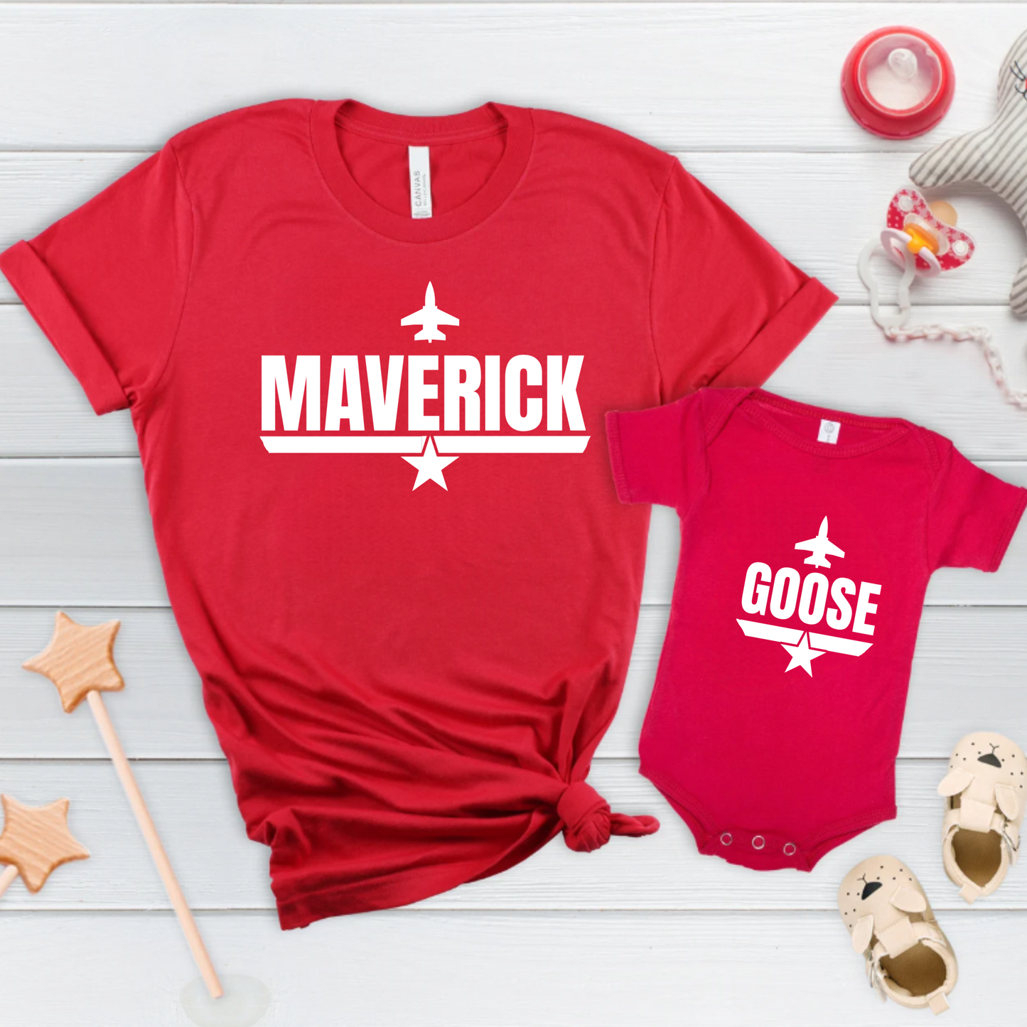 Infant Bodysuit - 'Maverick and Goose' Mom and Baby Design