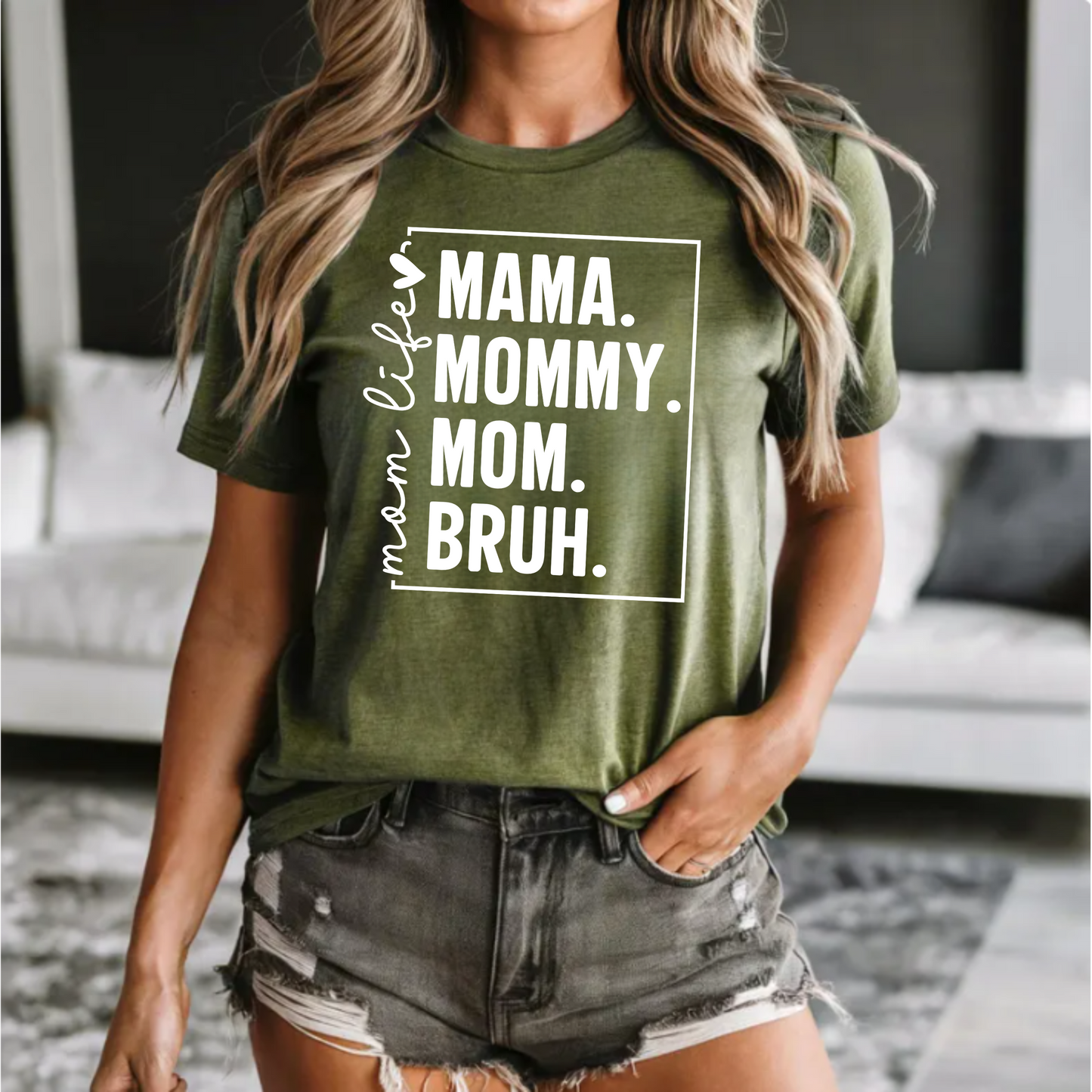 T-Shirt 'Mama, mommy, mom, bruh' Unisex Jersey Short Sleeve Tee